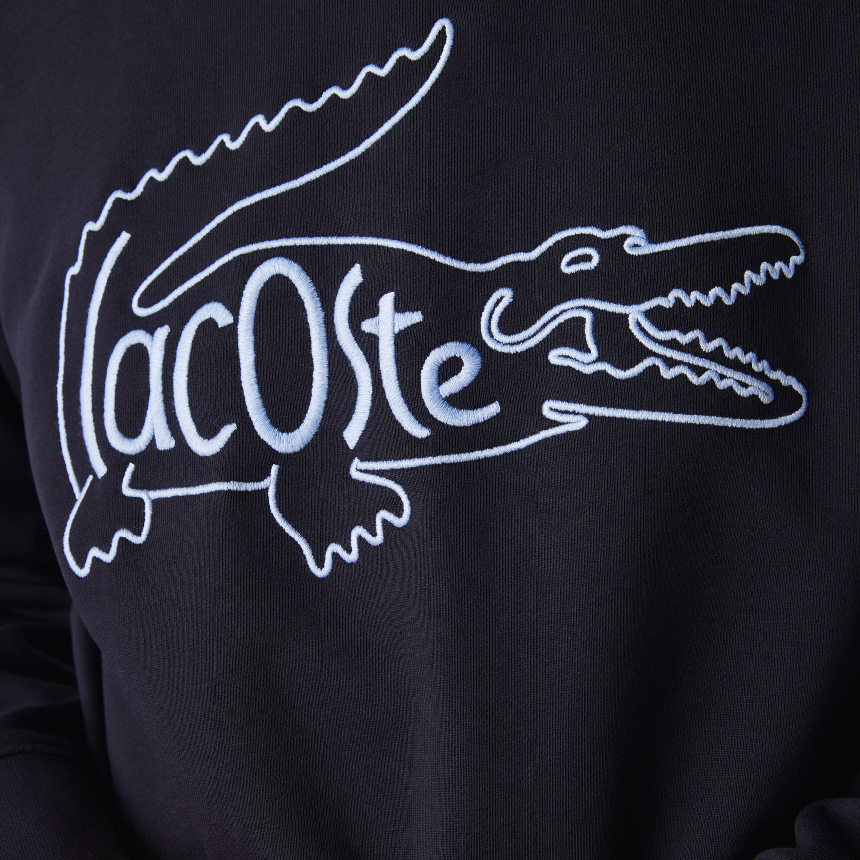 Men&rsquo;s Crew Neck Embroidered Crocodile Cotton Fleece Sweatshirt