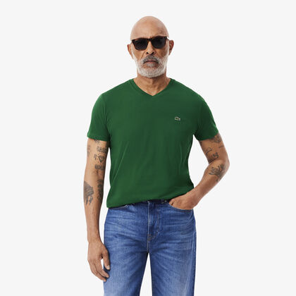 Men's V-neck Pima Cotton Jersey T-shirt