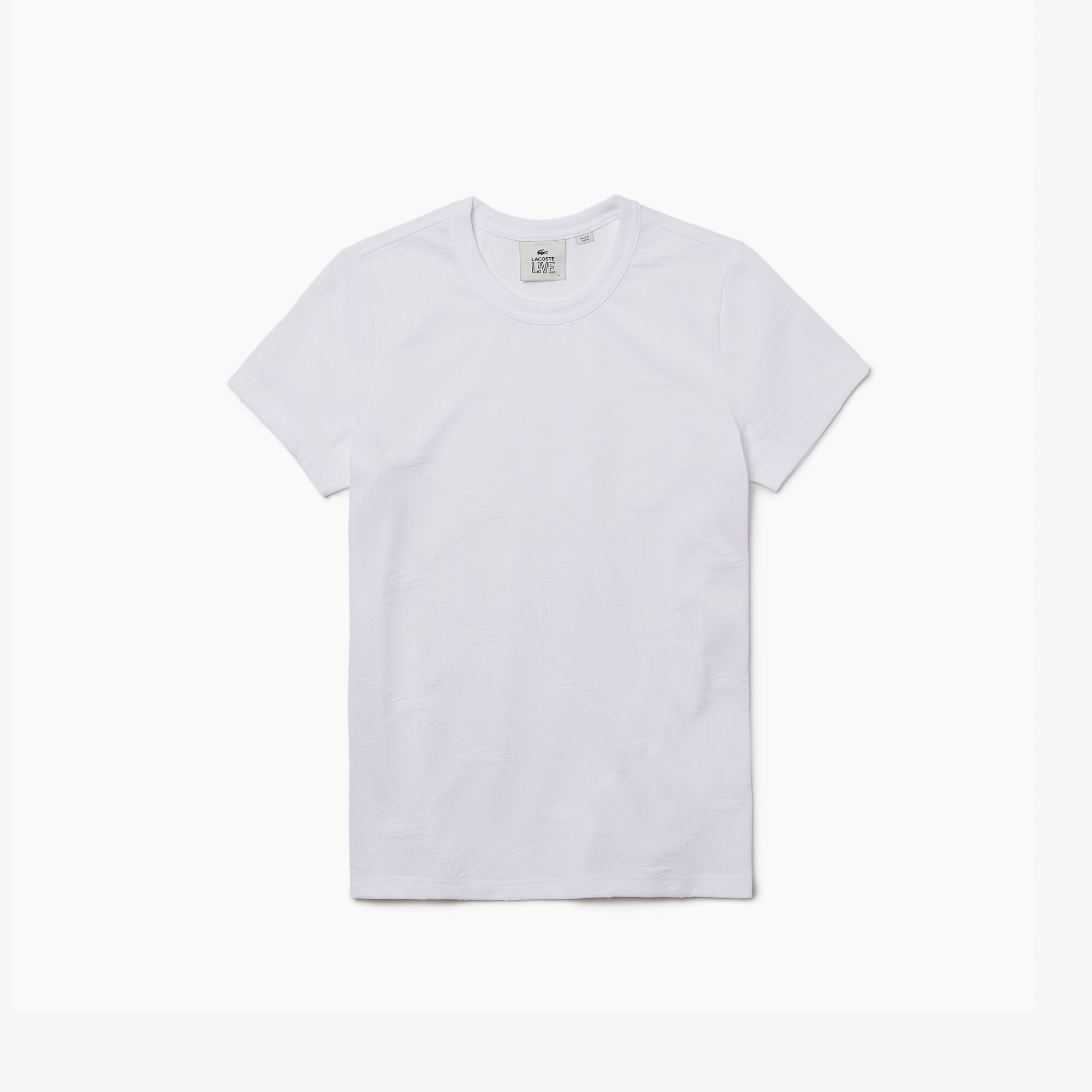 Women’s Lacoste LIVE Crew neck Monogram Patterned T-shirt Women’s Lacoste LIVE Crew neck Monogram Patterned T-shirt