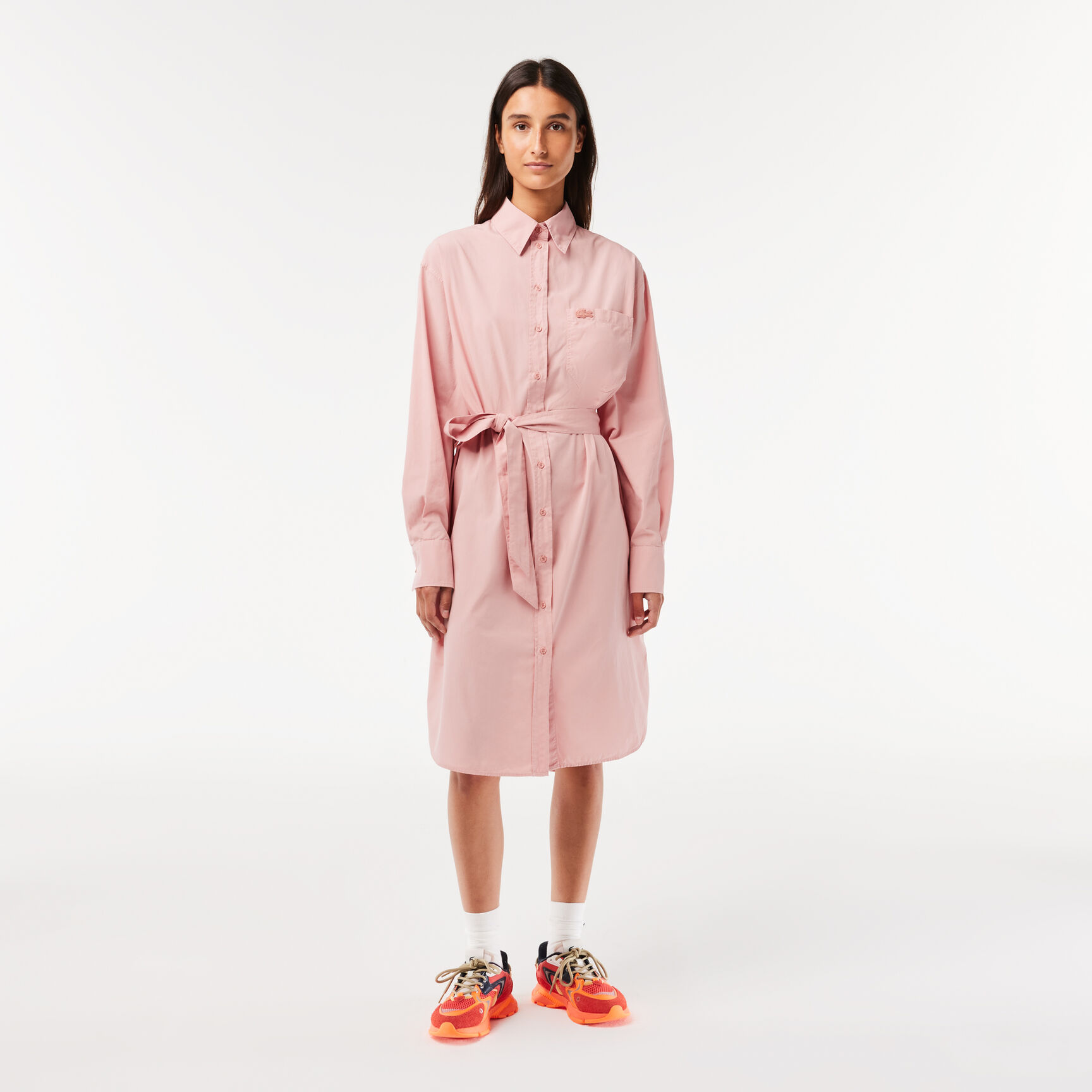 Women’s Lacoste Loose Fit Cotton Poplin Shirt Dress Women’s Lacoste Loose Fit Cotton Poplin Shirt Dress