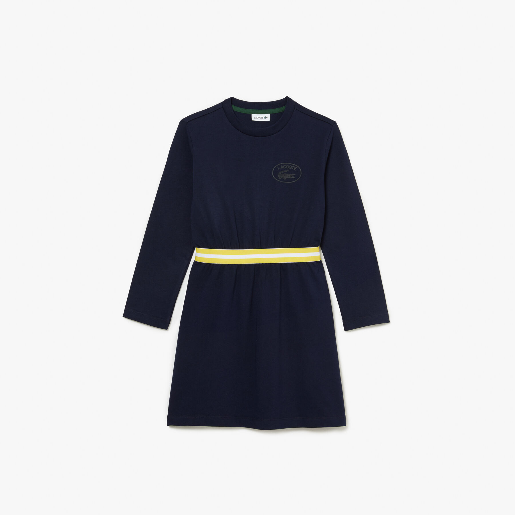 Girls' Lacoste Contrast Waist Cotton Jersey Dress girls lacoste contrast waist cotton jersey dress