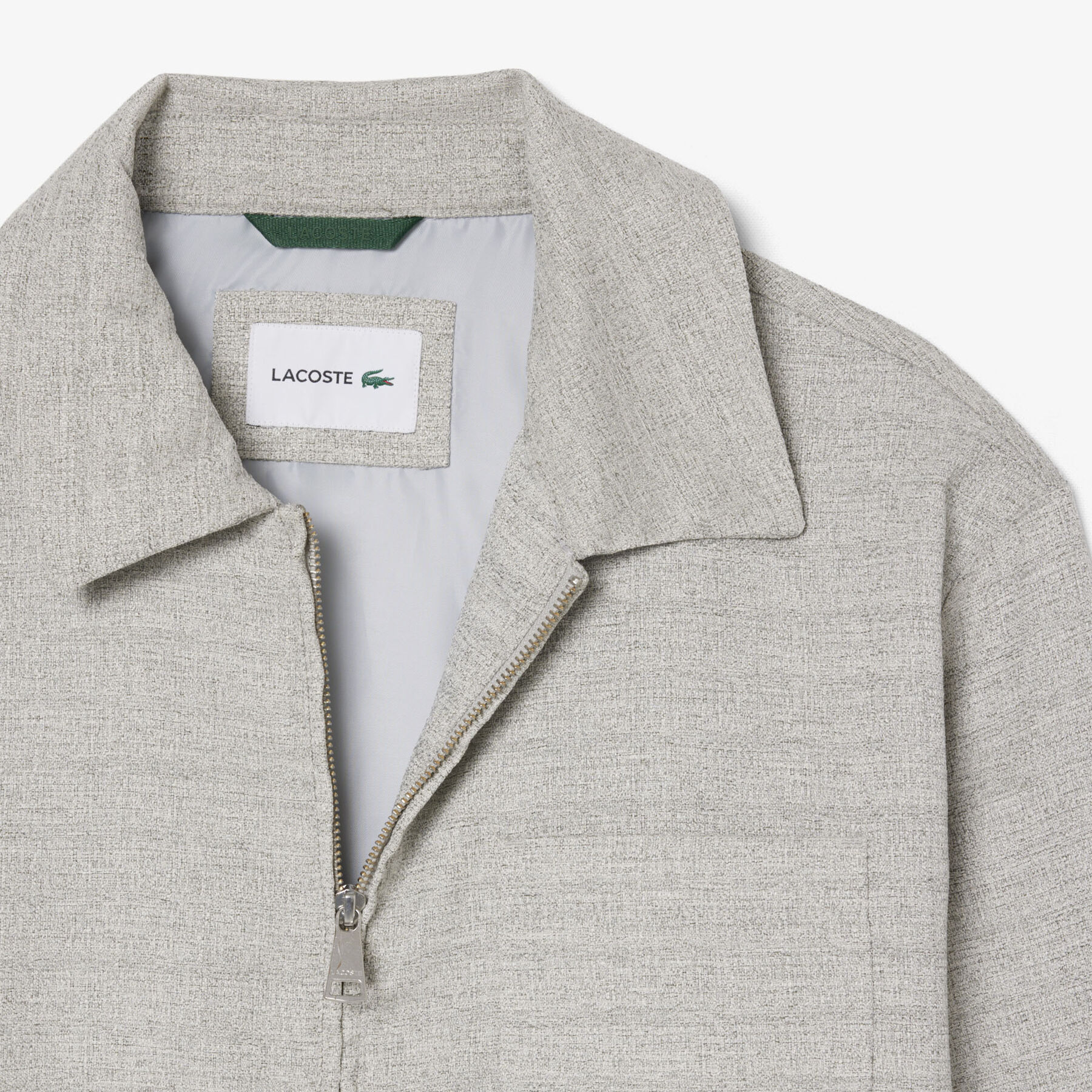 lacoste short textured jacket