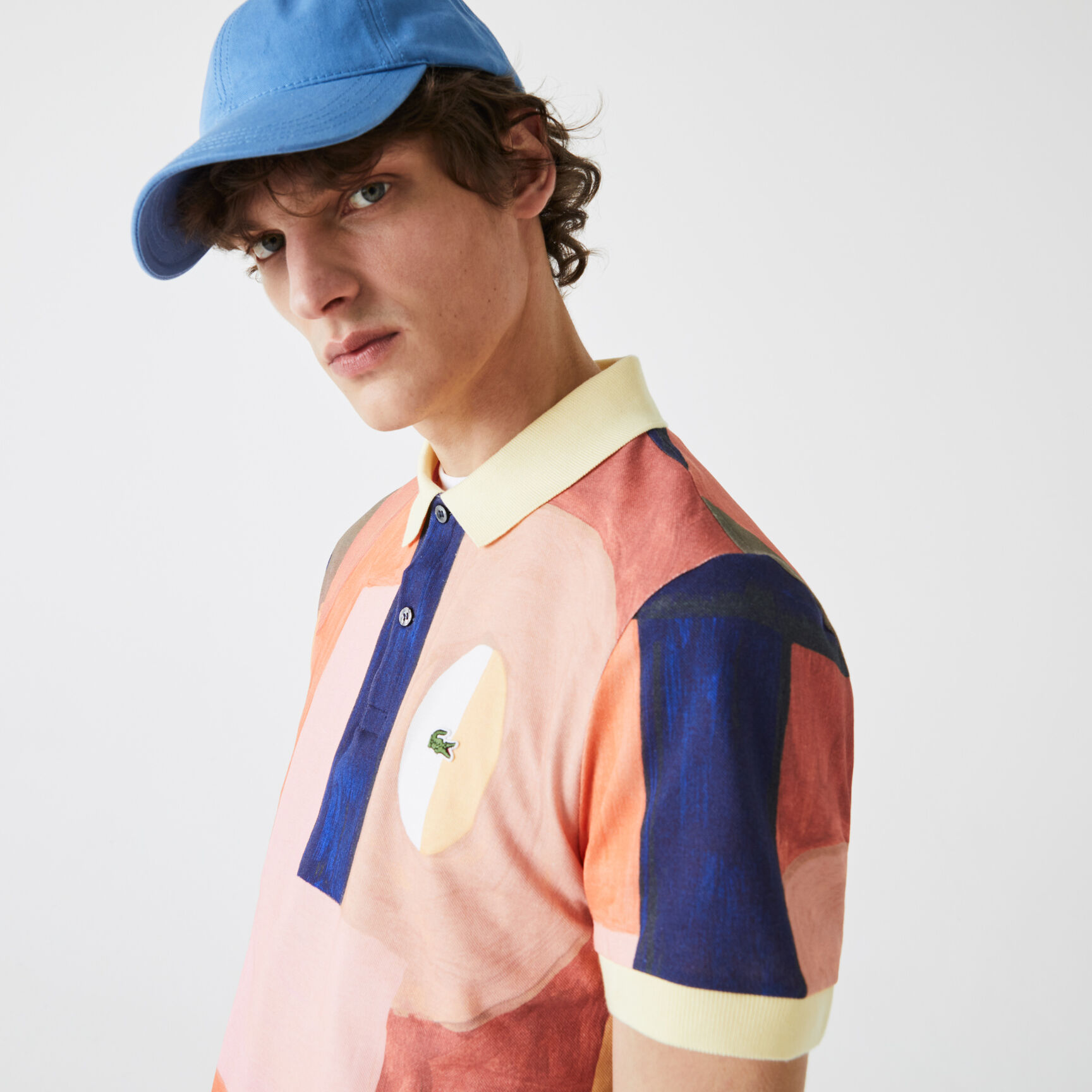 Men’s Lacoste Regular Fit Paint Print Cotton Piqué Polo Men’s Lacoste Regular Fit Paint Print Cotton Piqué Polo