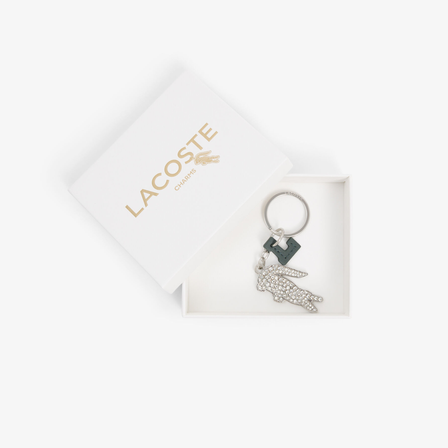 Diamante Crocodile L Charms Key Ring lacoste diamante crocodile l charms key ring
