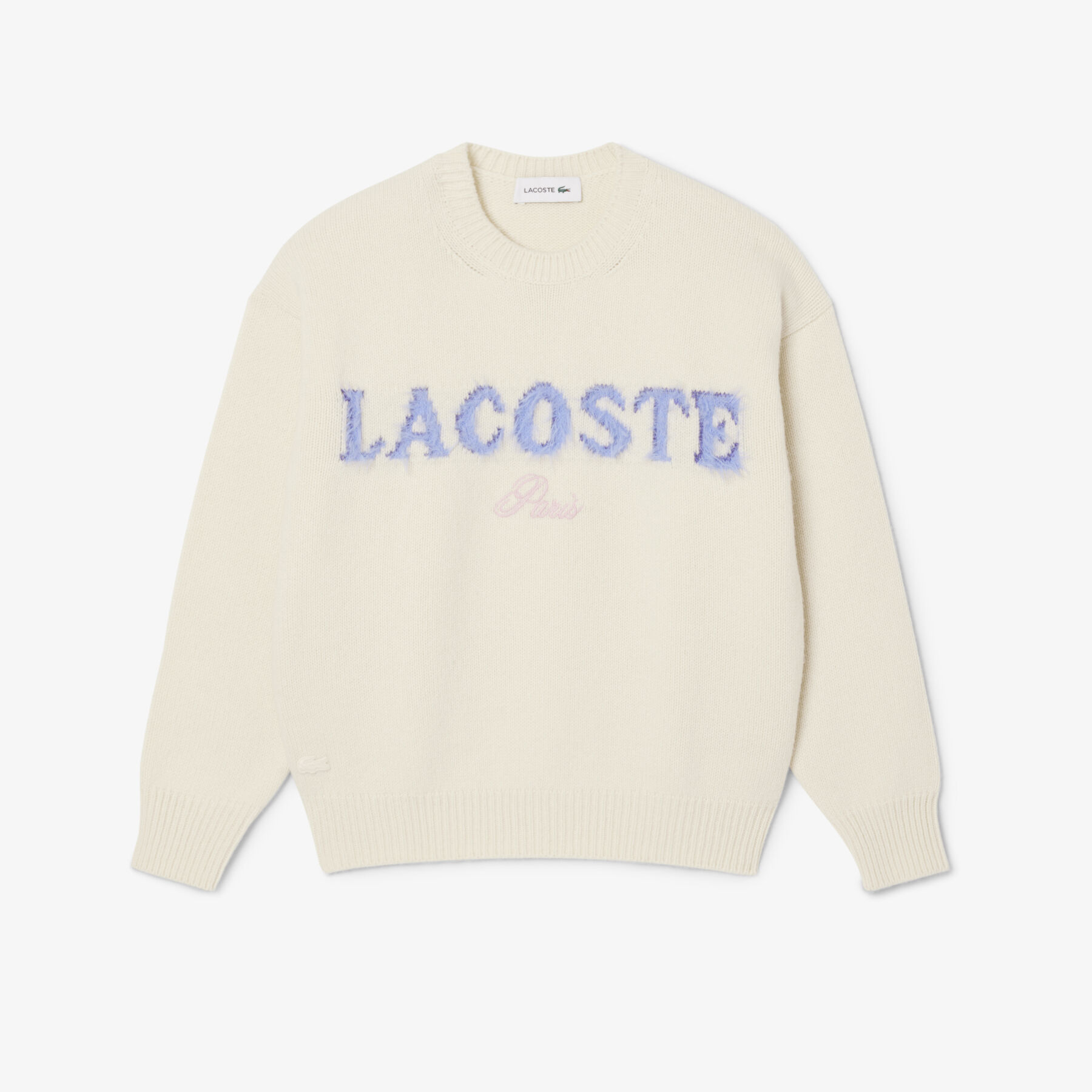 Intarsia Branded Carded Wool Sweater