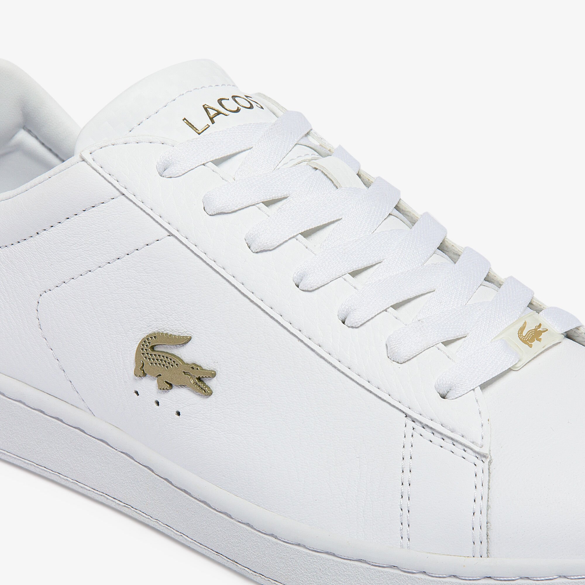 Buy Men s Carnaby Evo Leather Platinum Detailing Trainers Lacoste QA