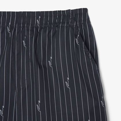 Crocodile Print Stripe Cotton Shorts Crocodile Print Stripe Cotton Shorts