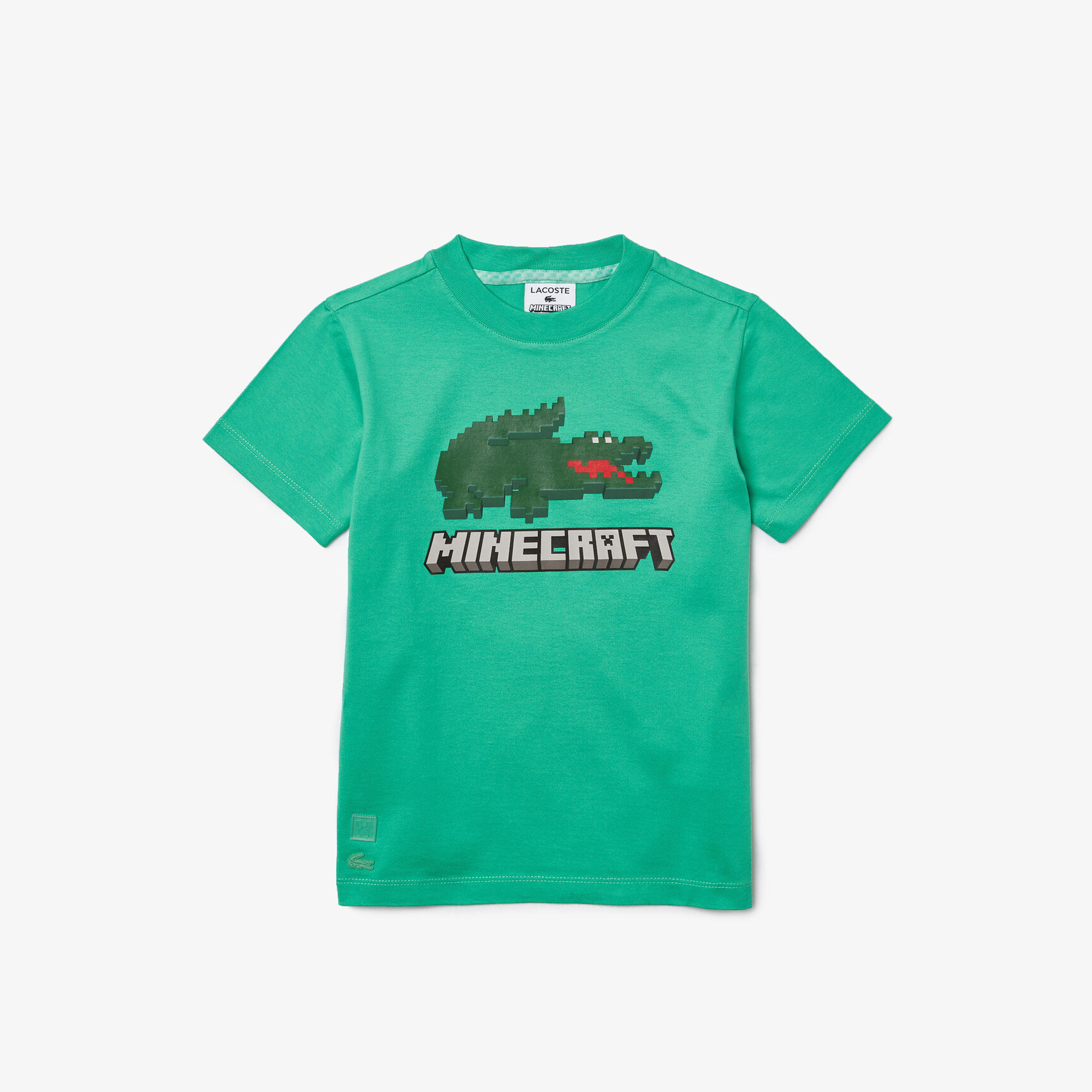 تيشيرت قطن عضوي مطبوع مجموعة Lacoste &times; Minecraft للأطفال