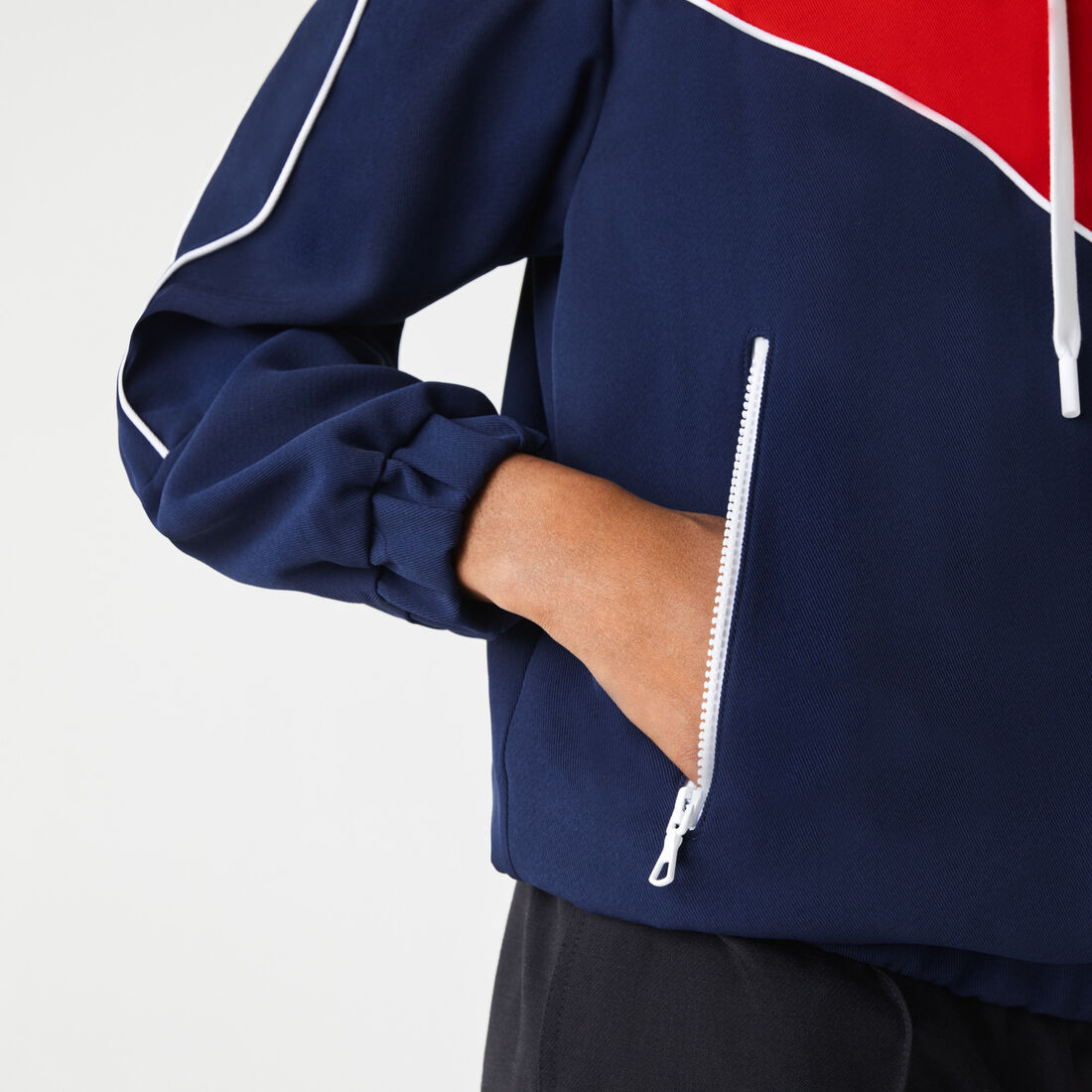 سويت شيرت بسحاب وغطاء رأس وكتل لونية للنساء سويت شيرت بسحاب وغطاء رأس وكتل لونية للنساء