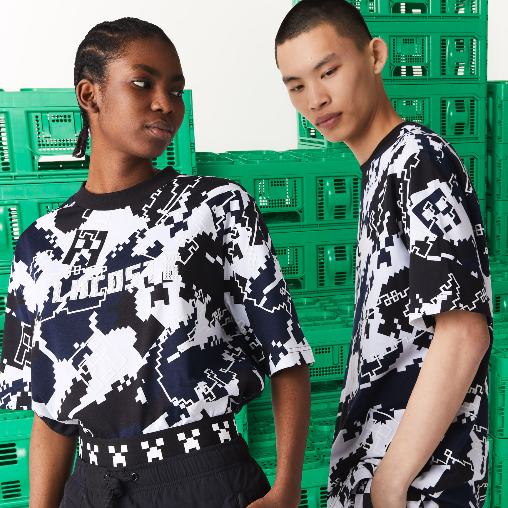 تي شيرت جيرسيه عضوي من Lacoste x Minecraft للجنسين