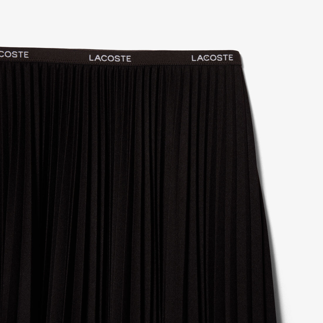 lacoste long pleated elasticated waist skirt