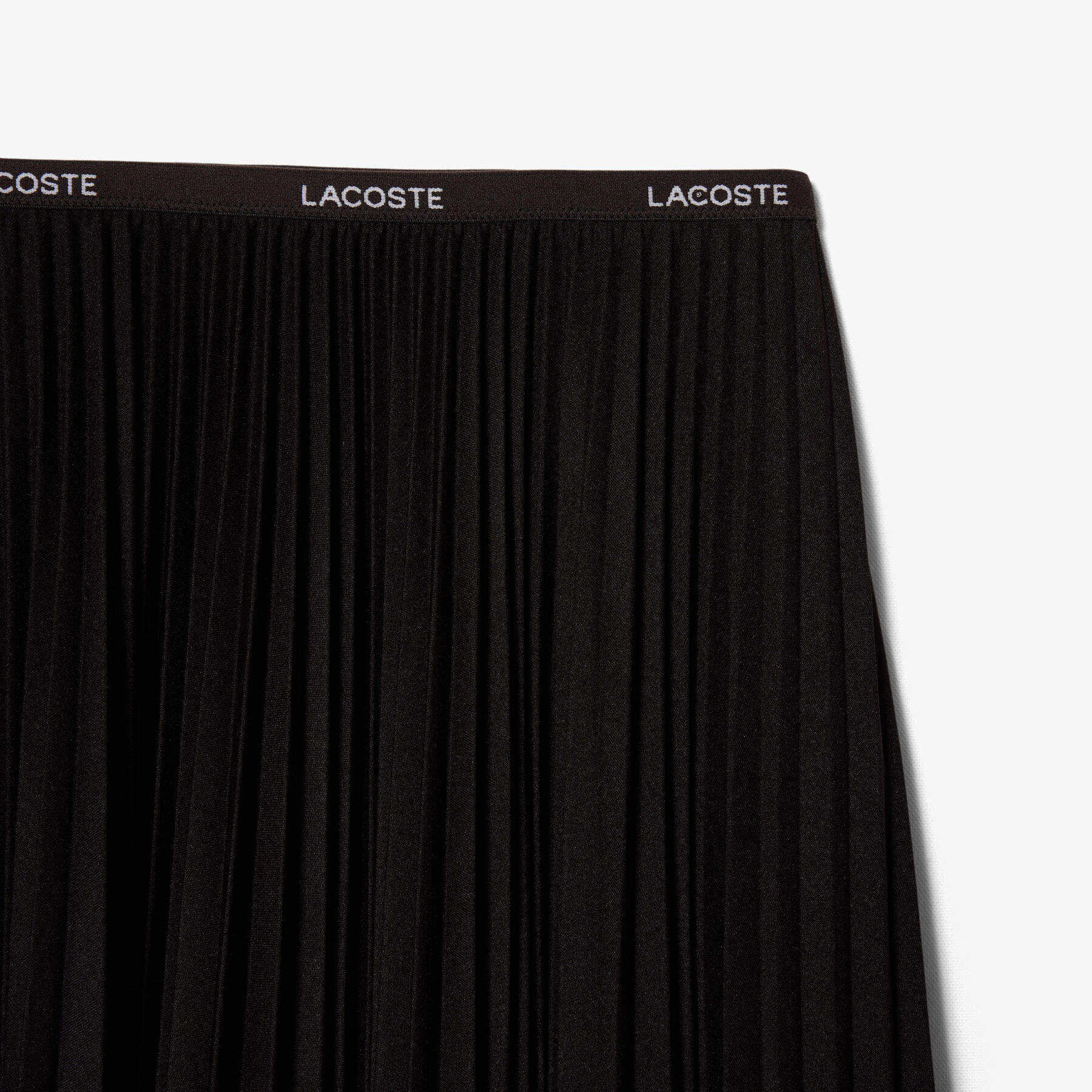 lacoste long pleated elasticated waist skirt