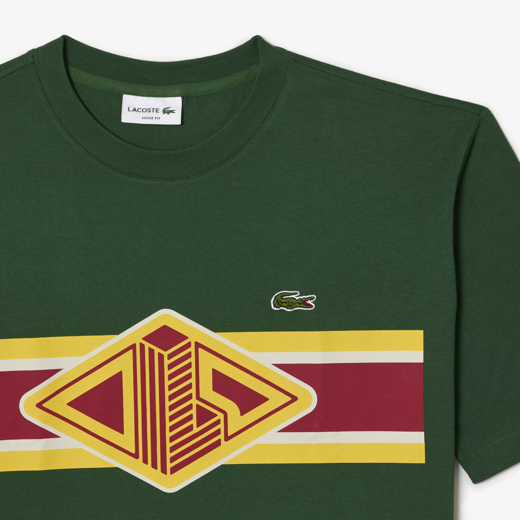 Men's Lacoste Round Neck Loose Fit Printed T-shirt