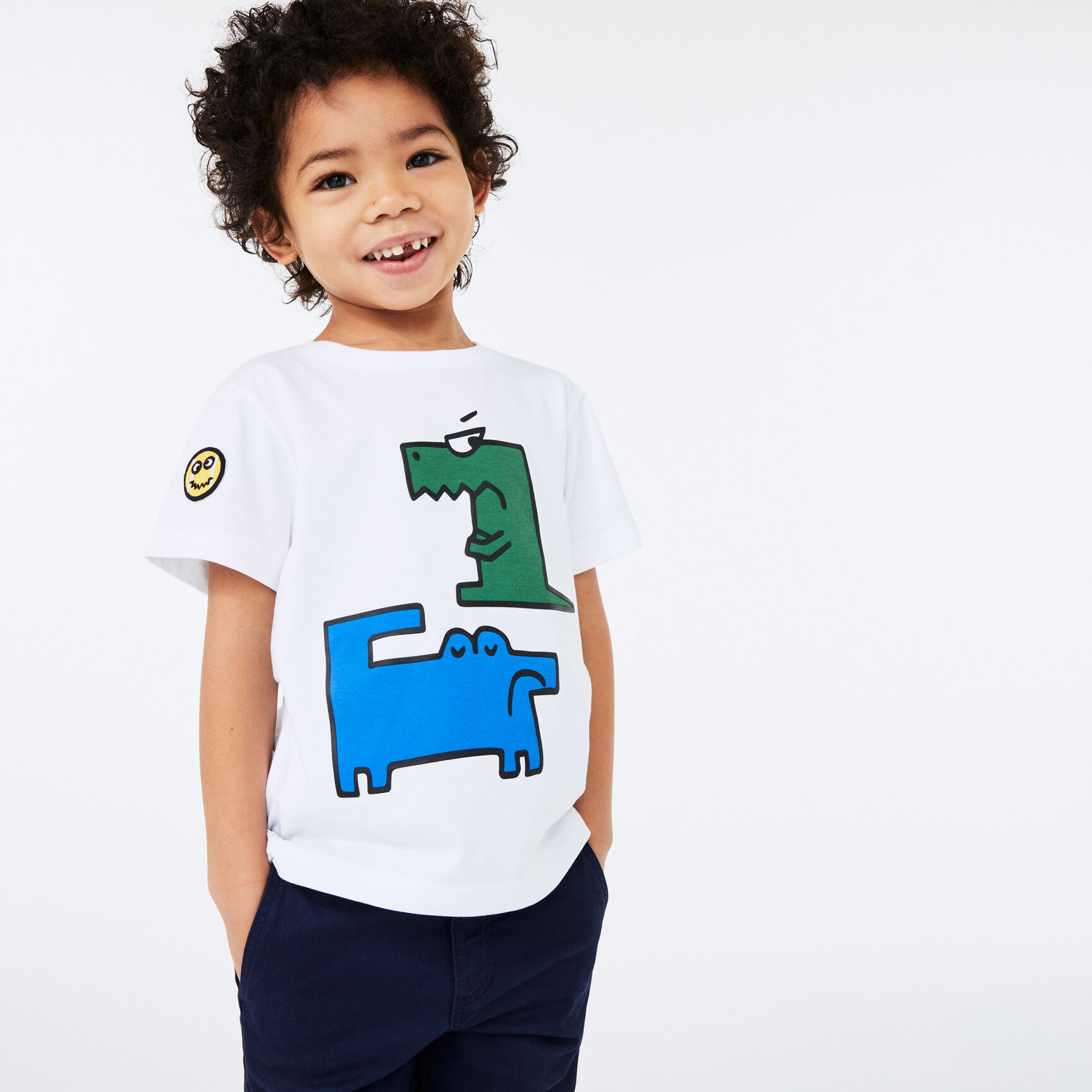 Boys' Crew Neck Croc Print Cotton T-shirt