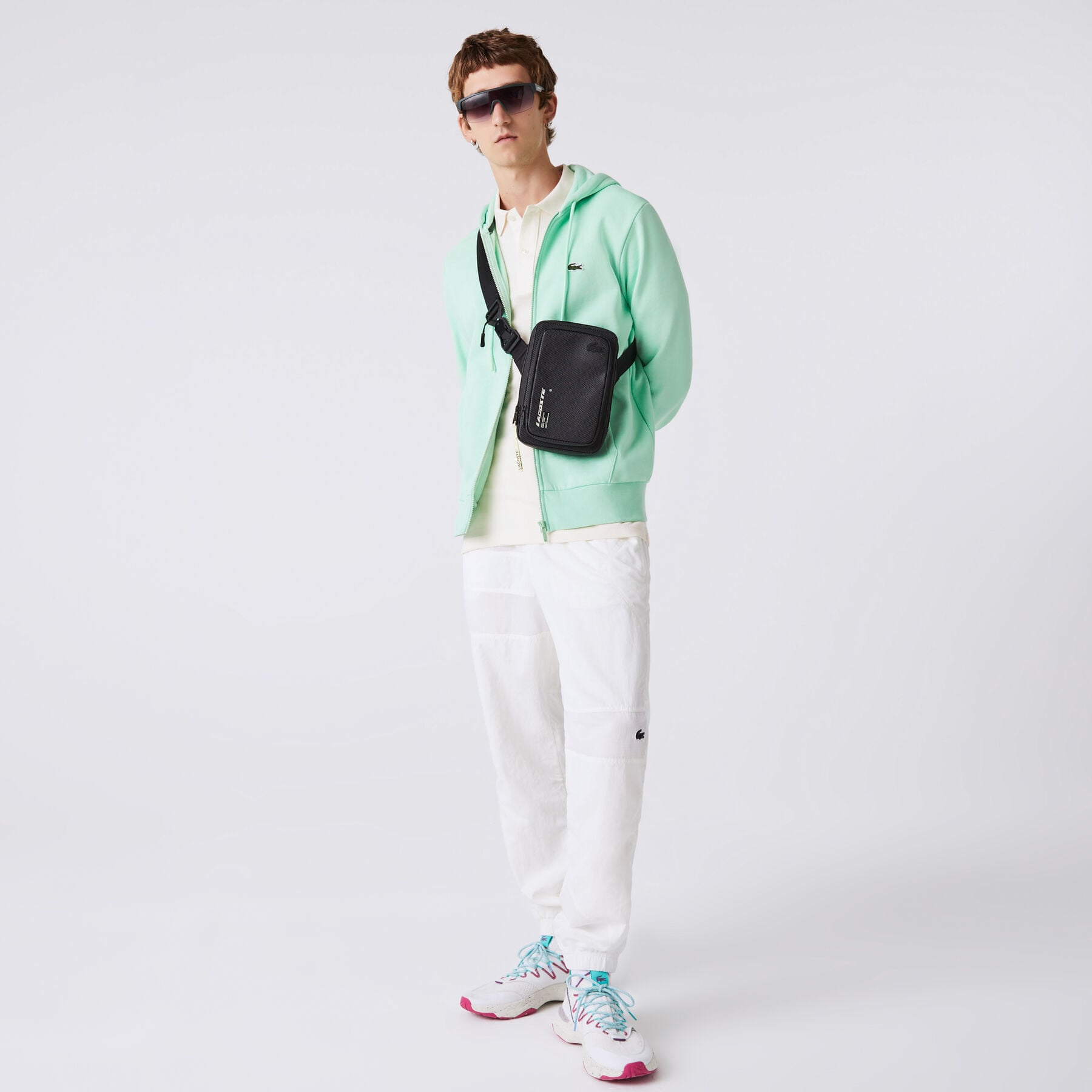 men s lacoste chantaco contrast branded crossover bag