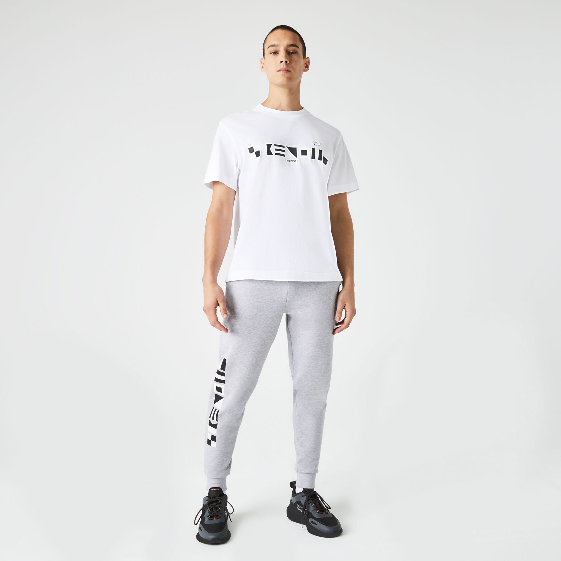 men s lacoste reflective print trackpants