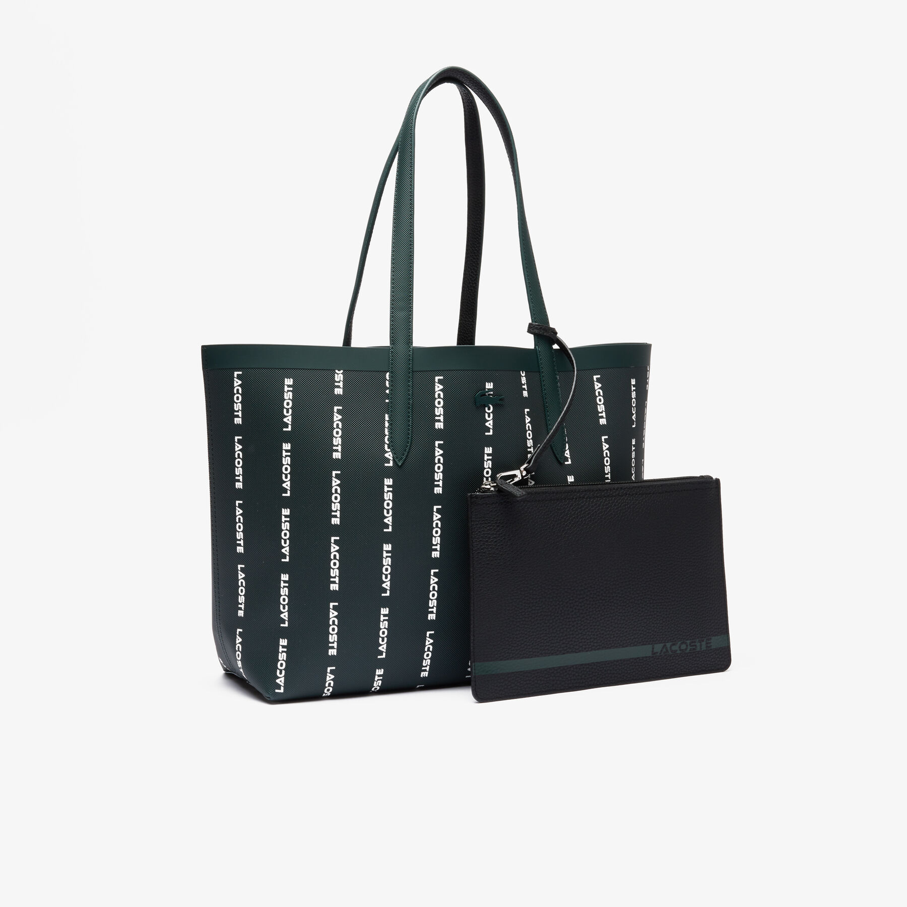 lacoste reversible all over print tote
