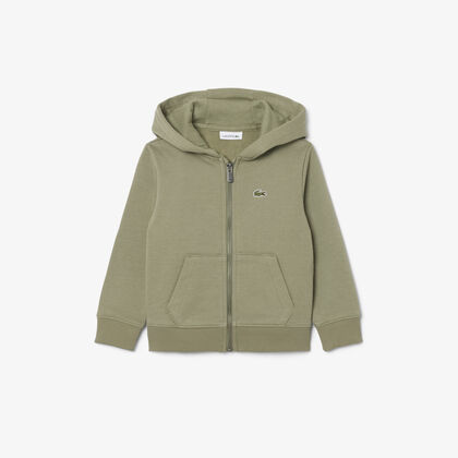 lacoste unisex brushed fleece zipped sweatshirt