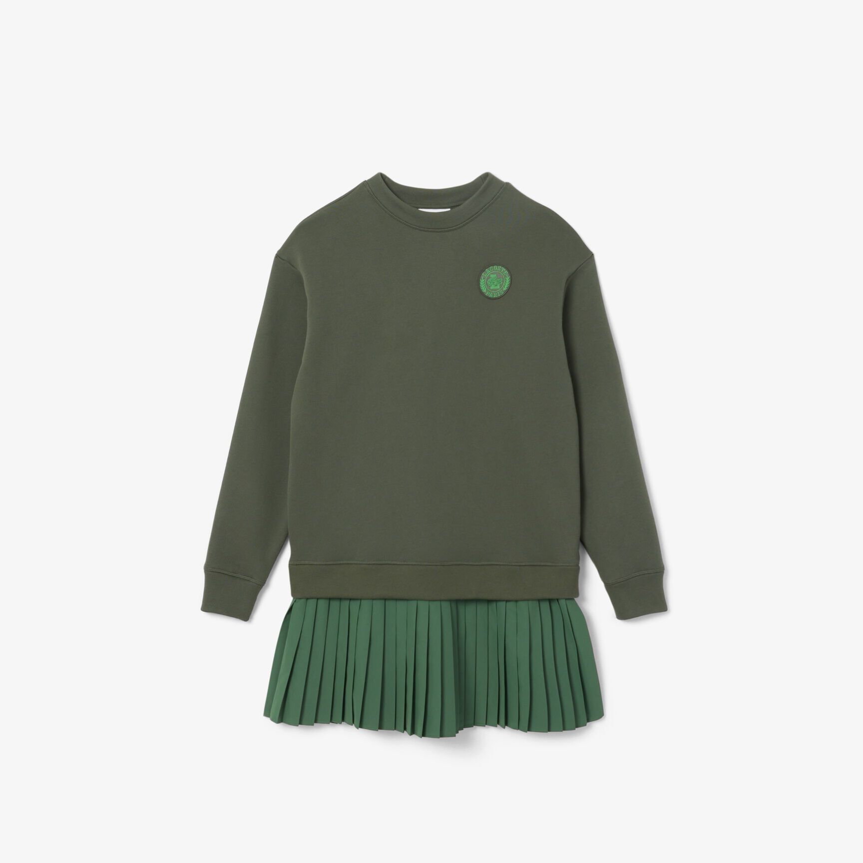 Blended Fabric Pleated Sweatshirt Dress