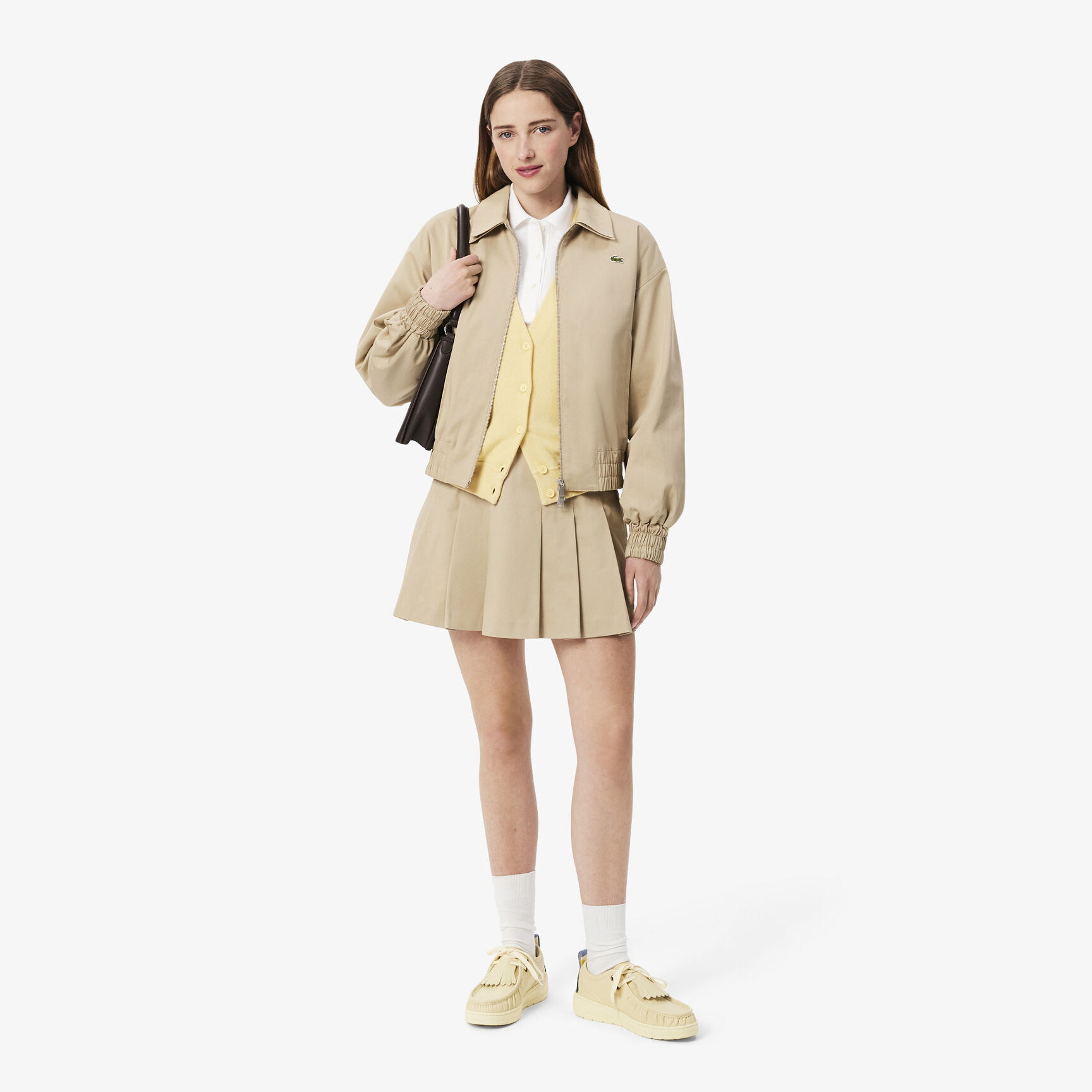 تي شيرت بولو بيكيه قطن ذو وجهين فضفاض تي شيرت بولو بيكيه قطن ذو وجهين فضفاض