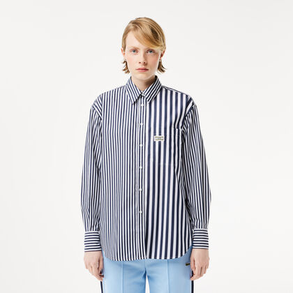 Lacoste X Bandier Striped Cotton Poplin Shirt