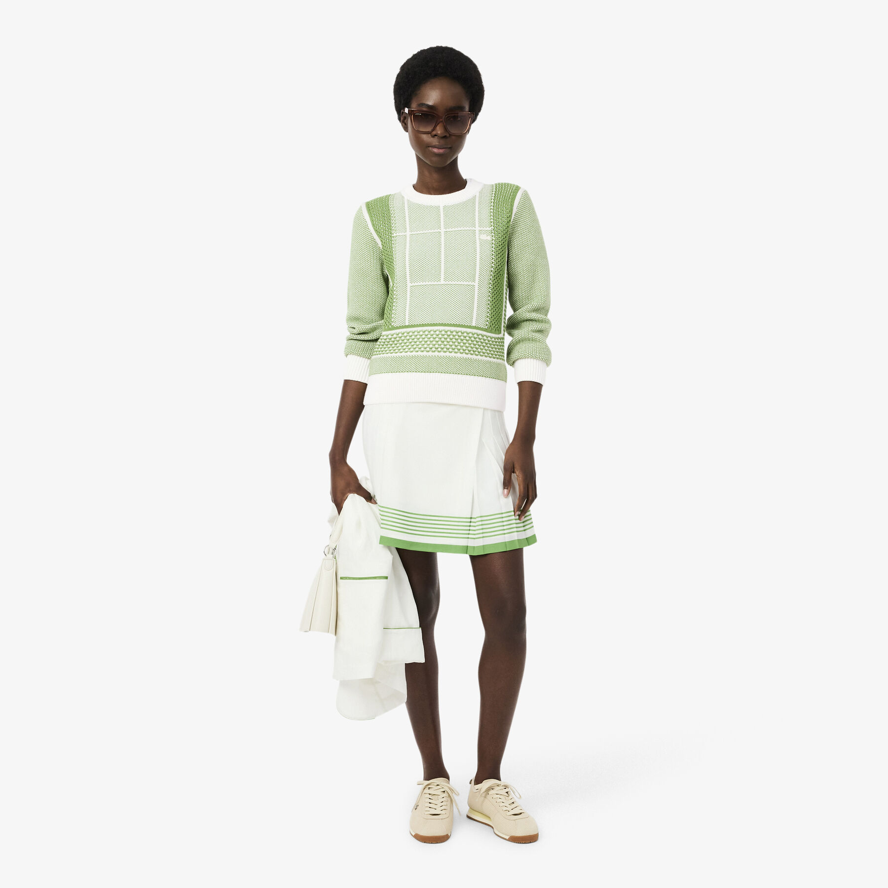 Tennis Court Graphic Jacquard Sweater Tennis Court Graphic Jacquard Sweater