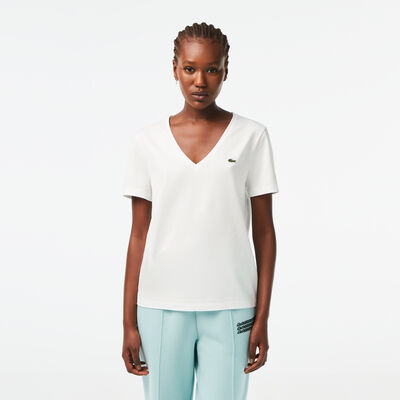 Women's V-neck Loose Fit Cotton T-shirt