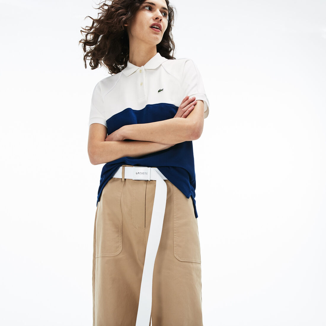 Women's Lacoste Classic Fit Colourblock Cotton Petit Piqué Polo Shirt
