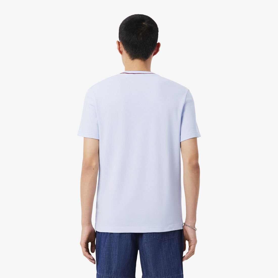 Stretch Pique Stripe Collar T-shirt Stretch Pique Stripe Collar T-shirt