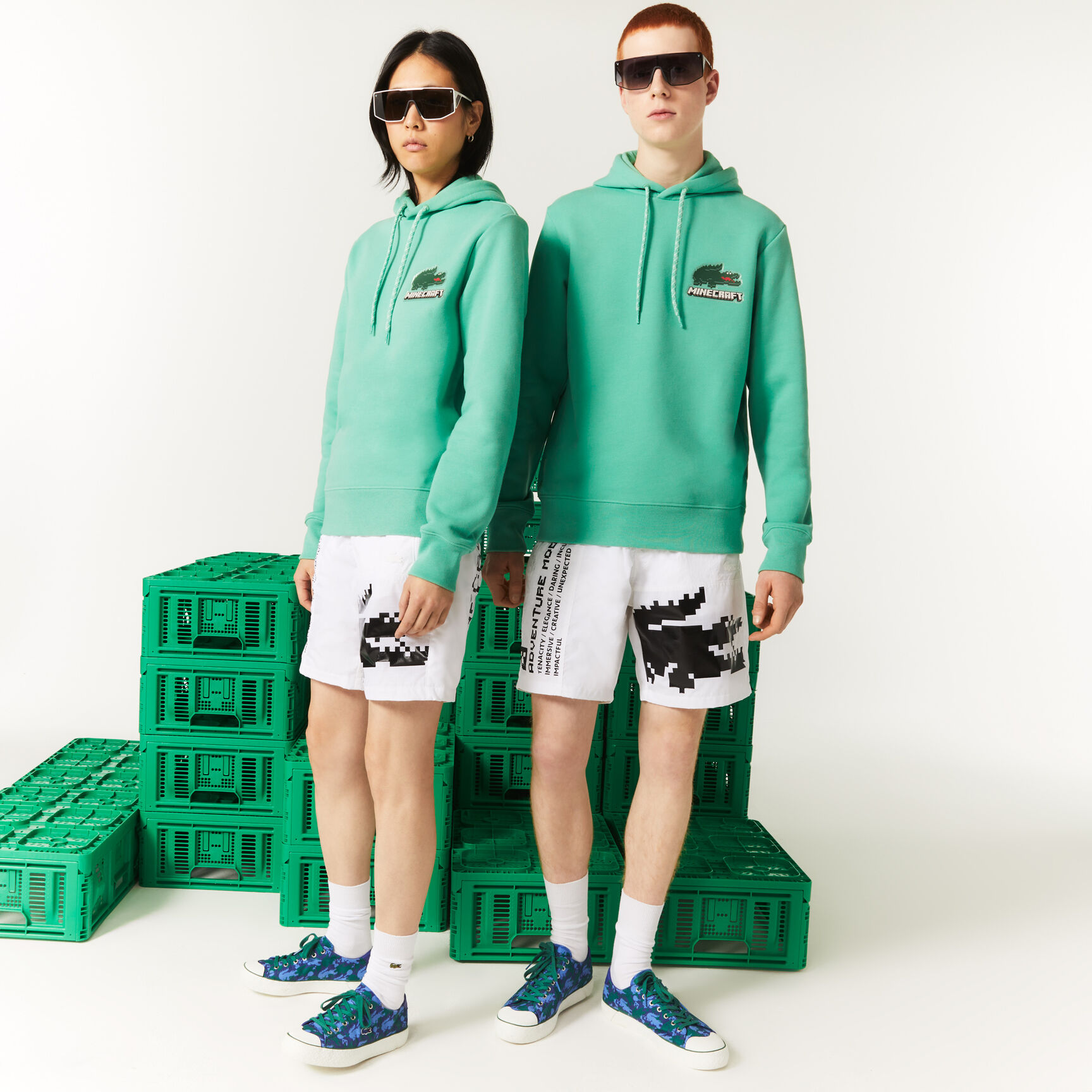 هودي صوف قطني للجنسين مجموعة Lacoste x Minecraft هودي صوف قطني للجنسين مجموعة Lacoste x Minecraft