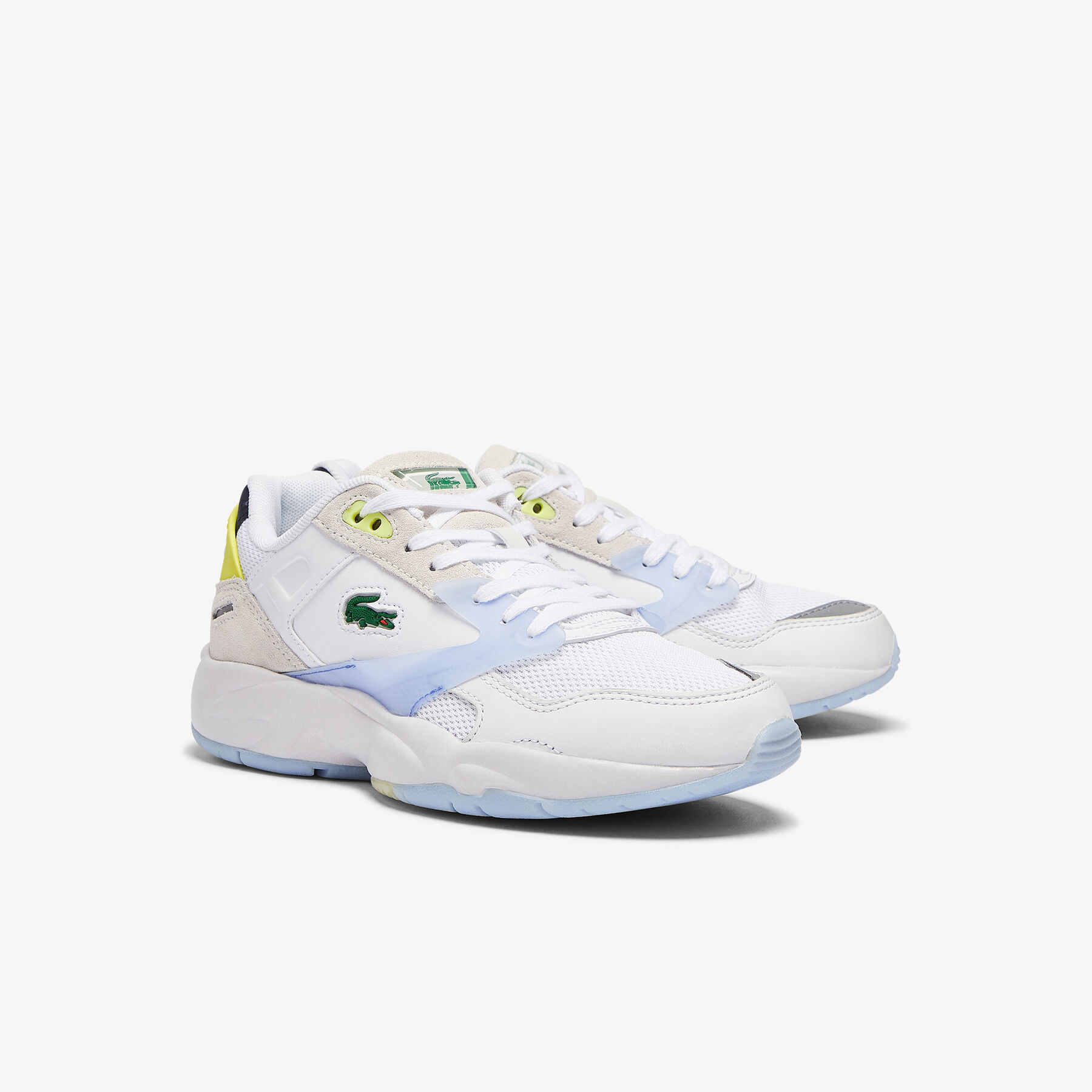 lacoste women s storm 96 lo textile and leather trainers