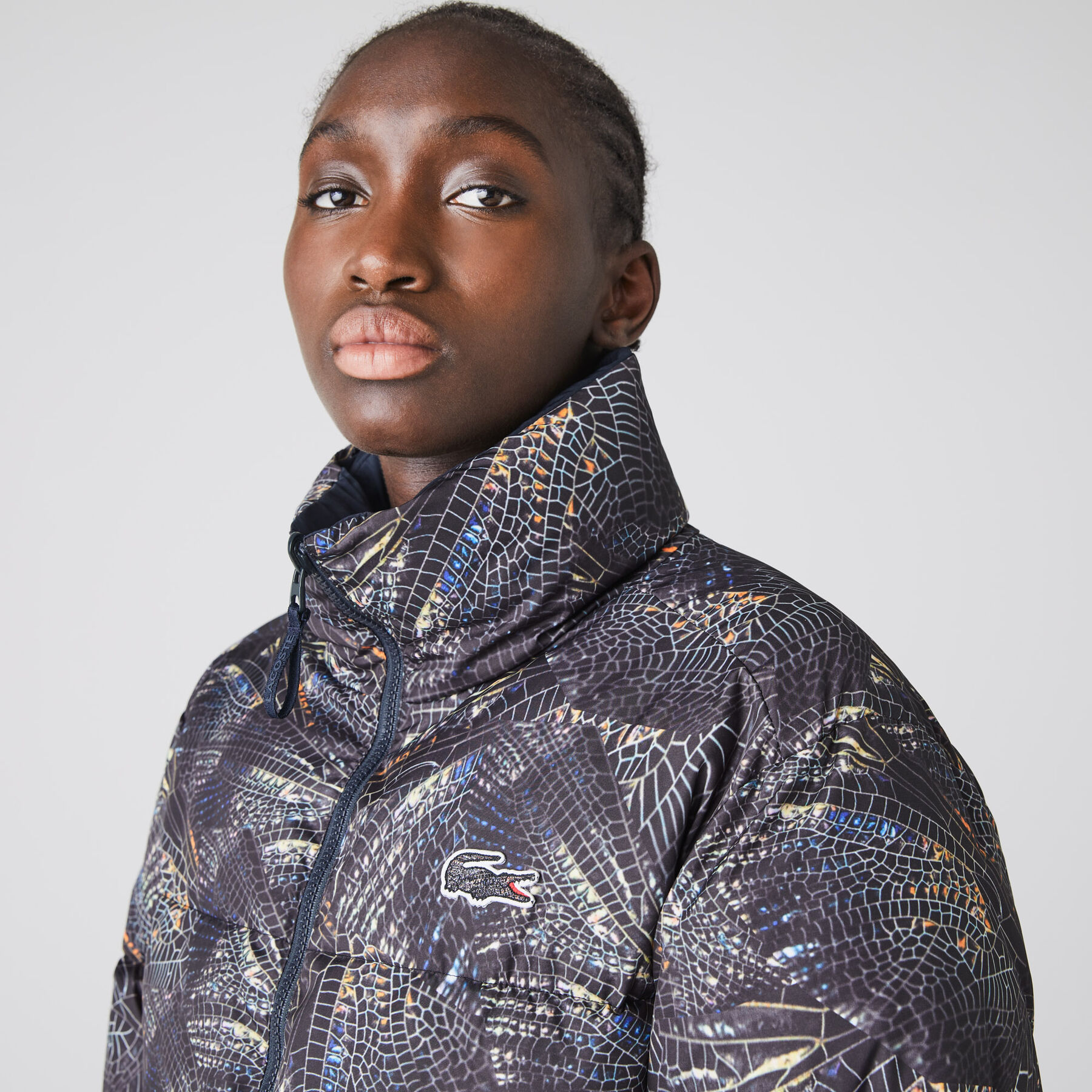 women s lacoste x national geographic print quilted jacket