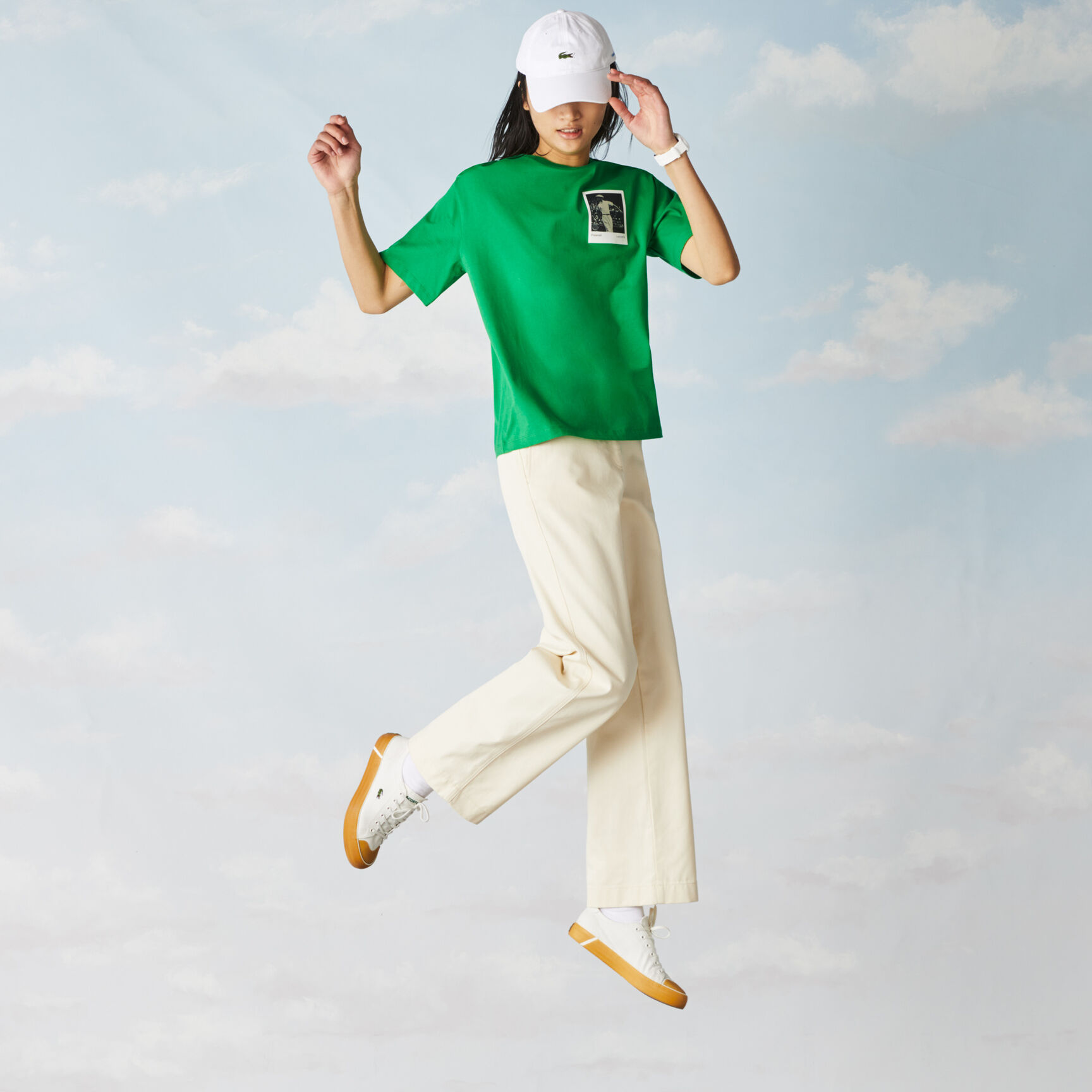 Women’s Crew Neck Polaroid Collaboration Print Cotton T-shirt