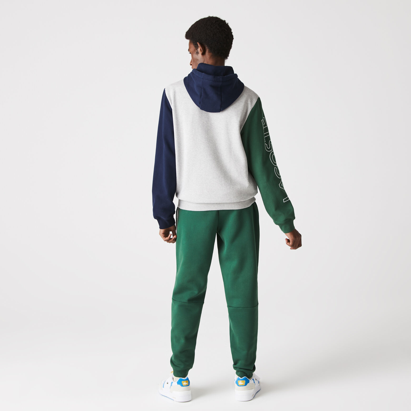 Men's Colour-block Zippered Fleece Hoodie Men's Colour-block Zippered Fleece Hoodie