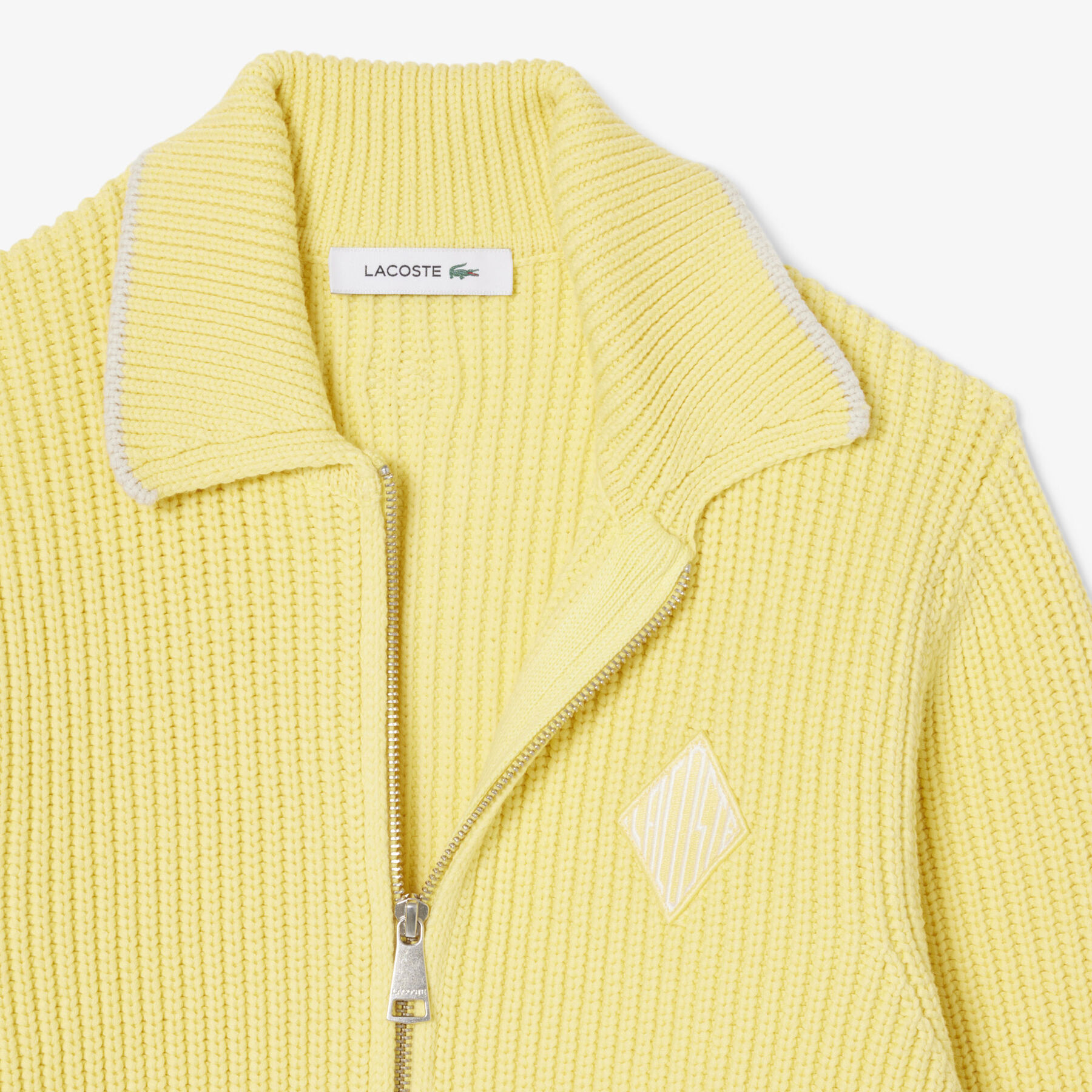 Zipped Cotton Badge Accent Sweater lacoste zipped cotton badge accent sweater