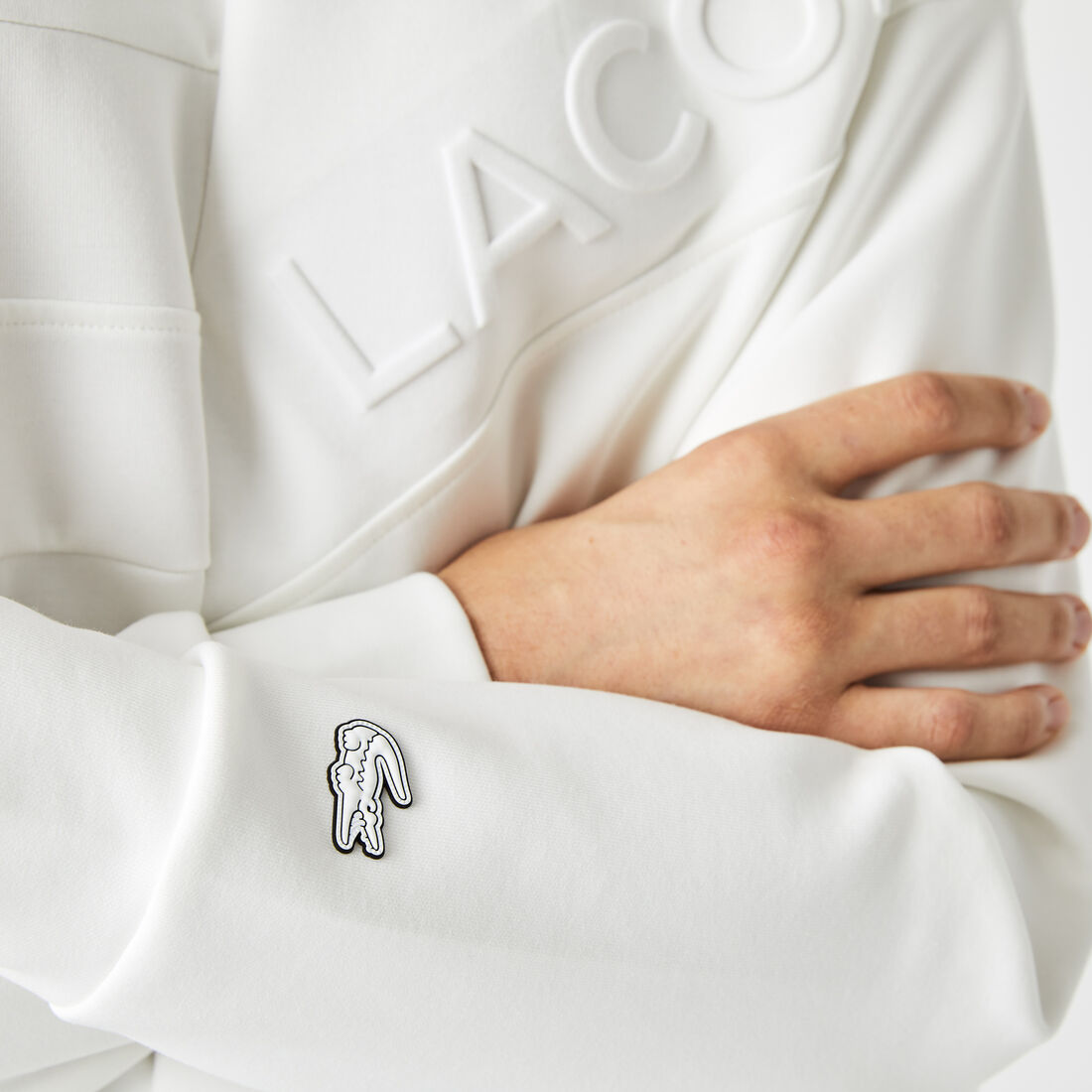 سويت شيرت لاكوست مقسم لأجزاء بقصة فضفاضة للرجال سويت شيرت لاكوست مقسم لأجزاء بقصة فضفاضة للرجال