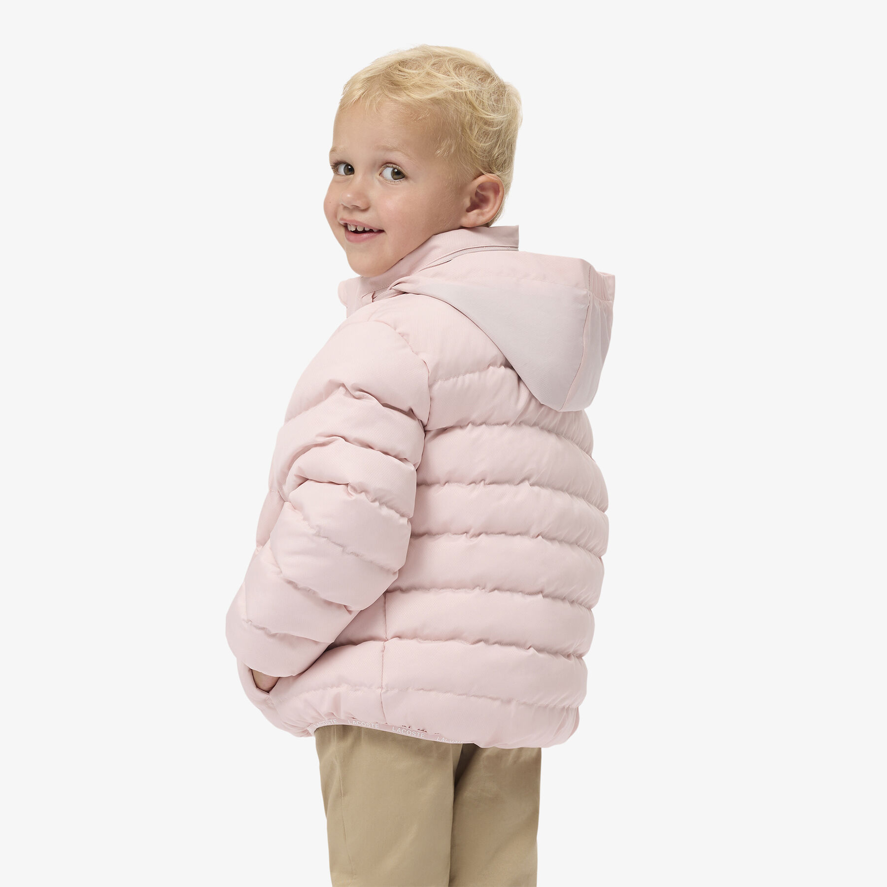 lacoste unisex hooded diamond taffeta puffed jacket