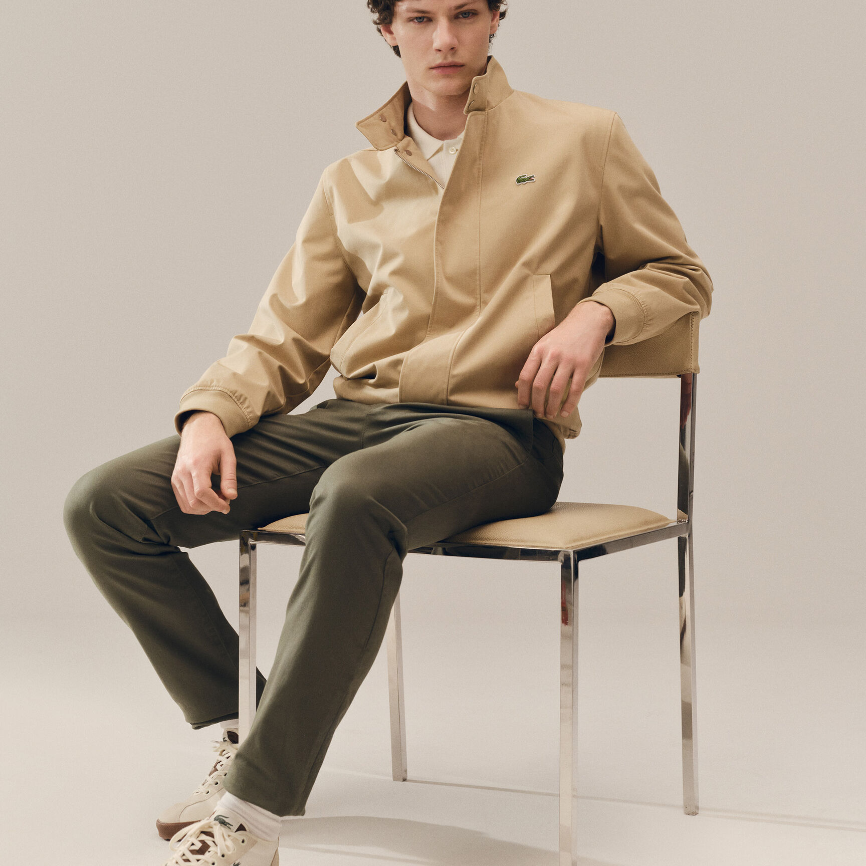 Water-Repellent Twill Harrington Jacket