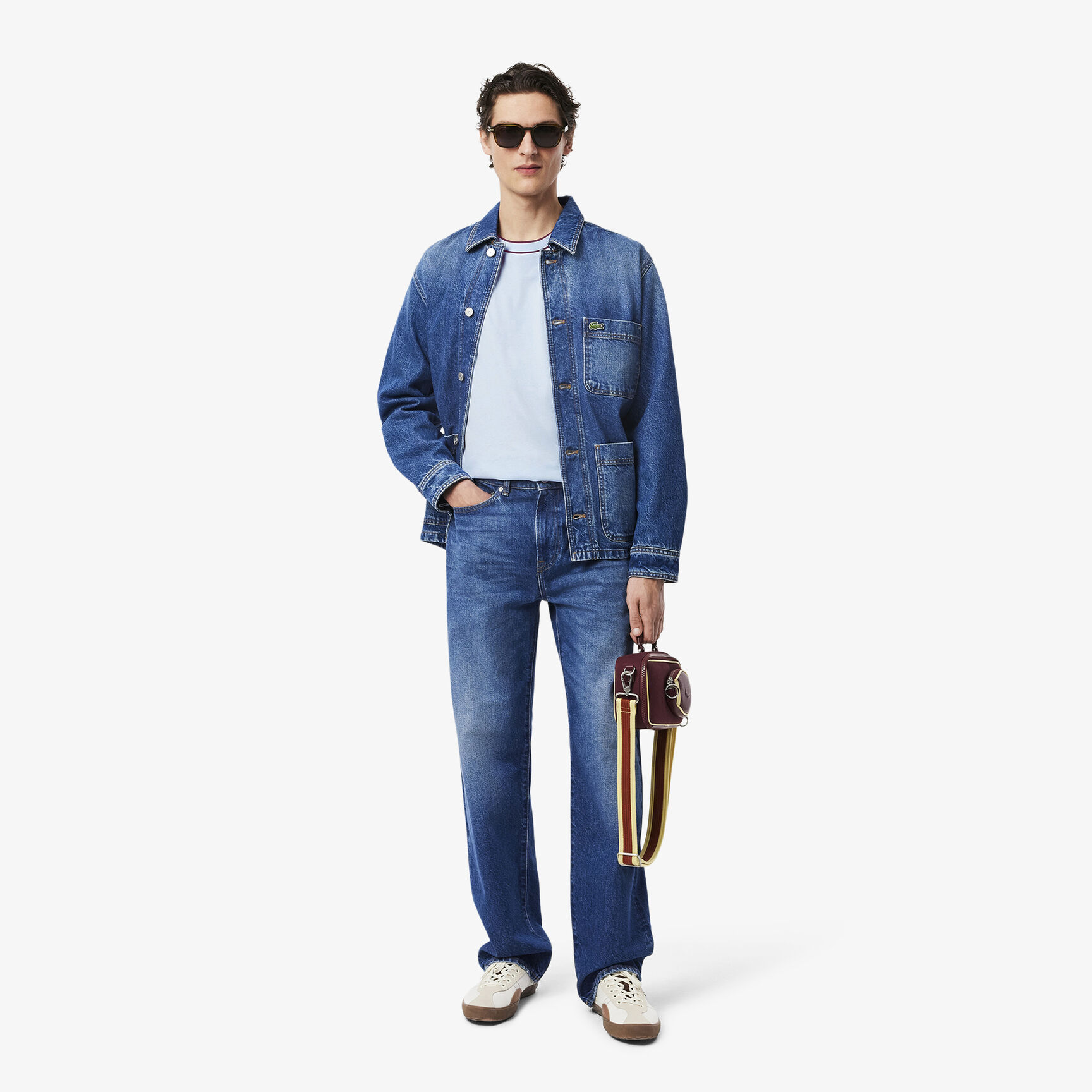 تي شيرت بياقة مخططة من بيكيه