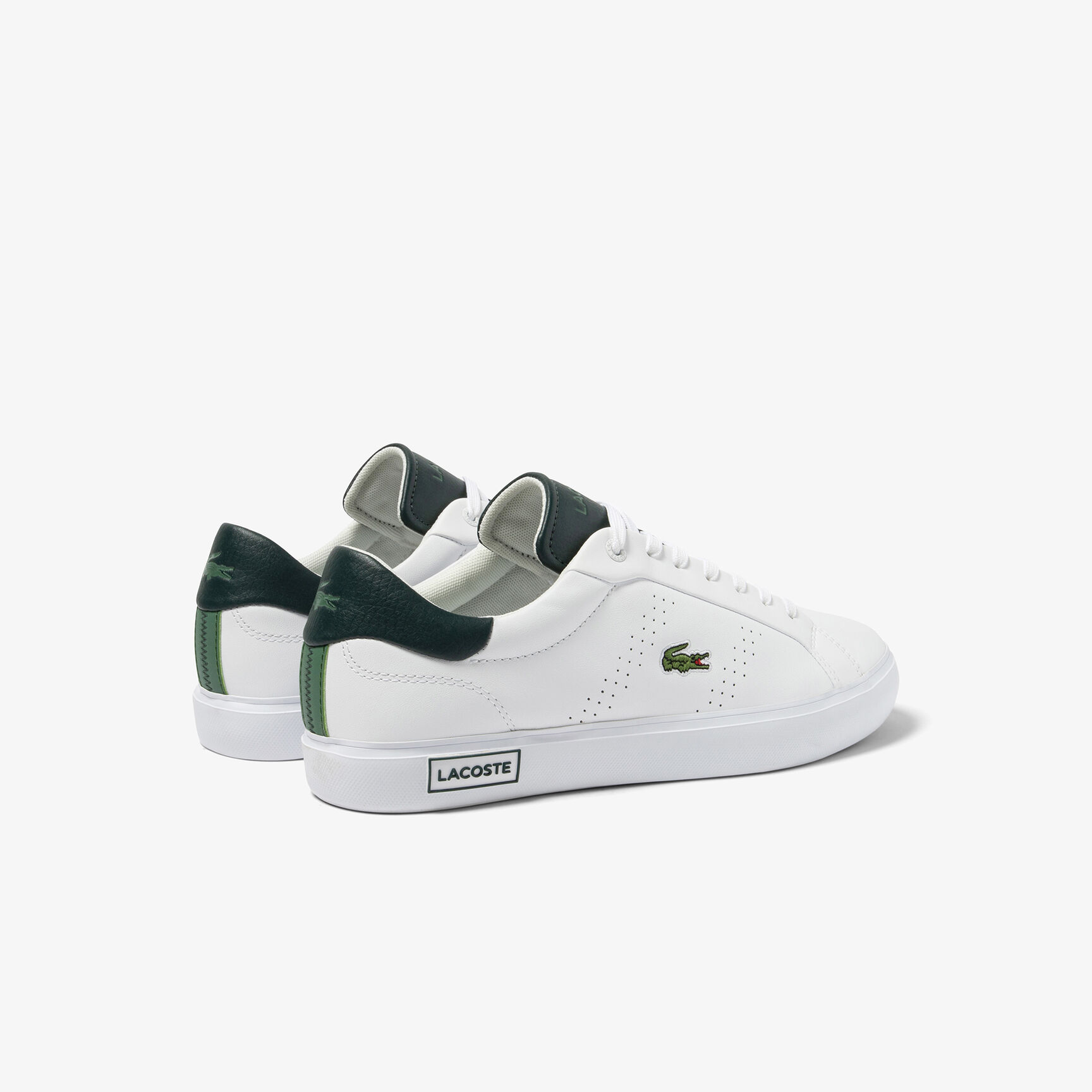 Men's Lacoste Powercourt 2.0 Leather Heel Pop Trainers