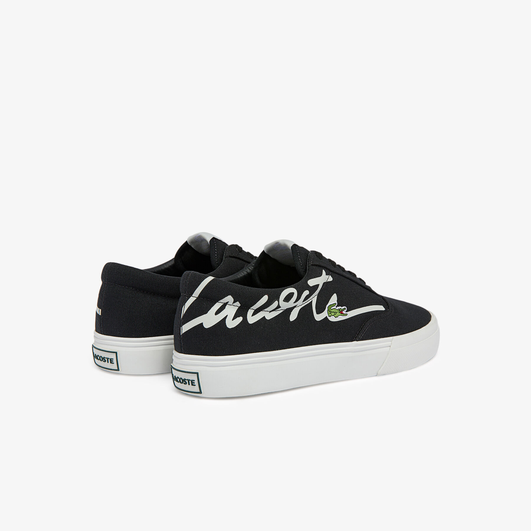 lacoste men s jump serve lace canvas trainers