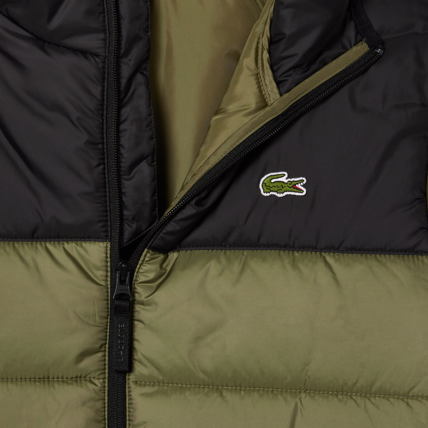 lacoste water repellent quilted puffed jacket