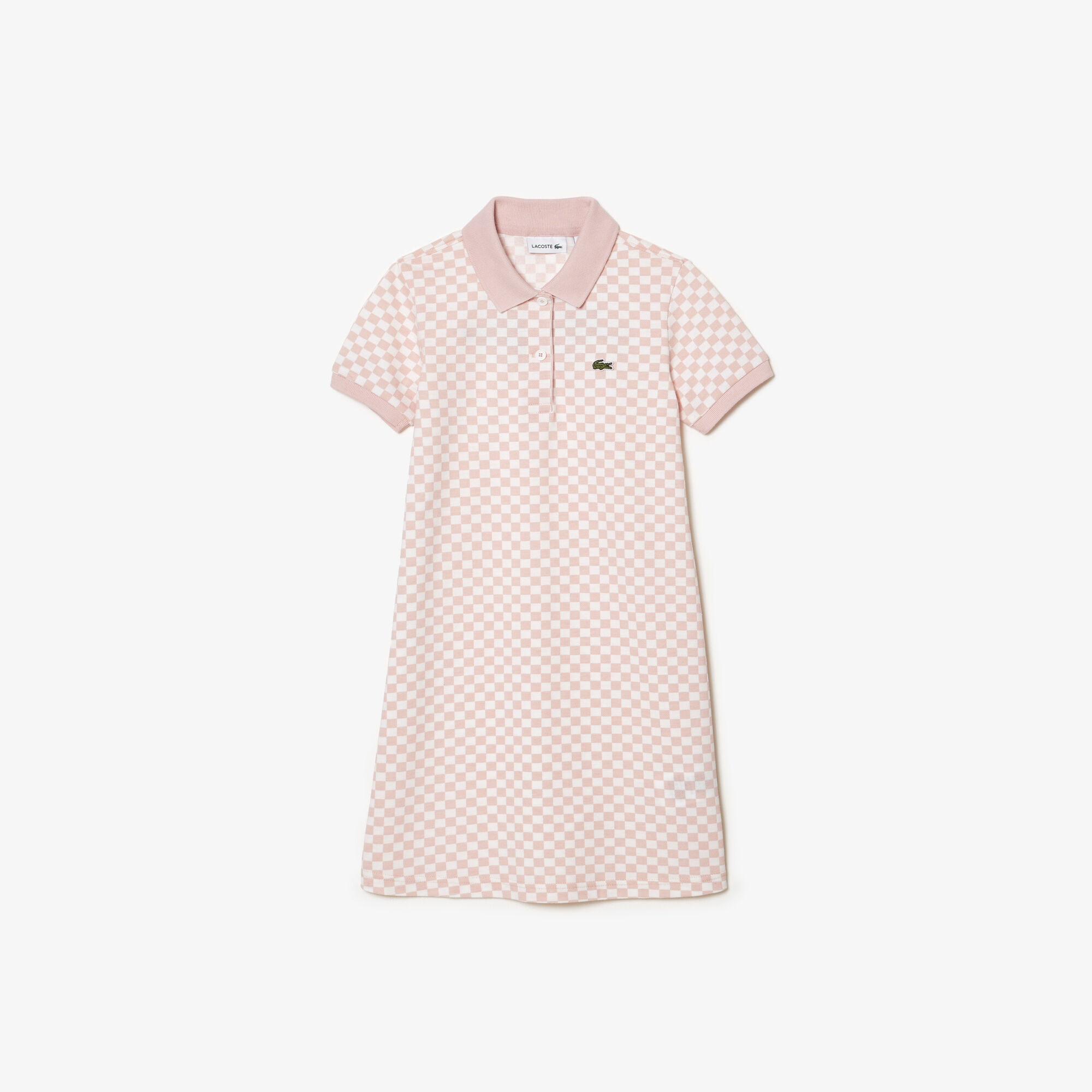 Buy Girls Lacoste Check Print Organic Cotton Polo Dress Lacoste QA