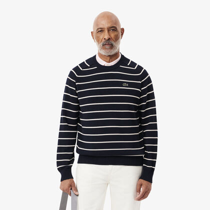 Striped Cotton Crew Neck Sweater