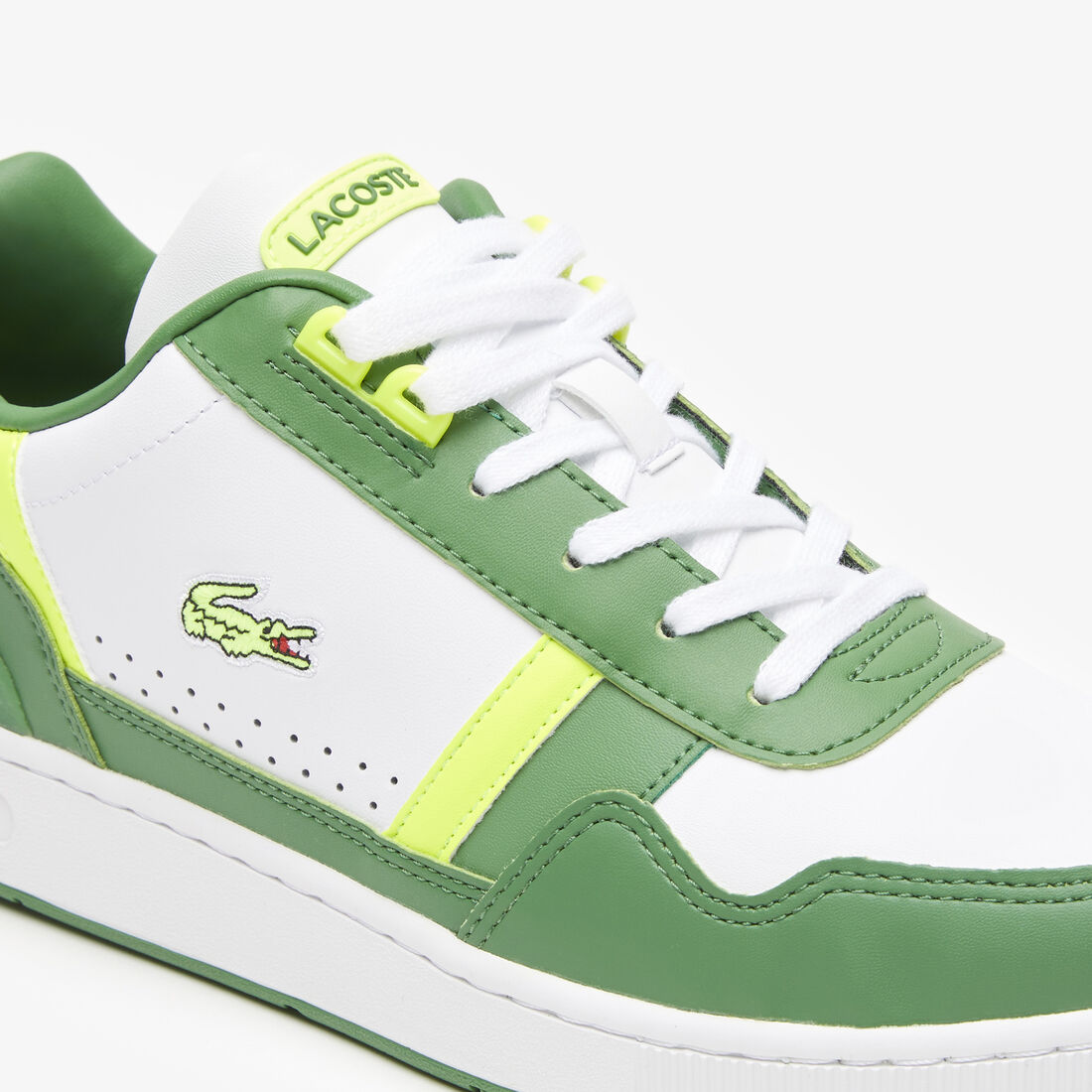 Men's Lacoste T-Clip Leather Colour Block Trainers Men's Lacoste T-Clip Leather Colour Block Trainers