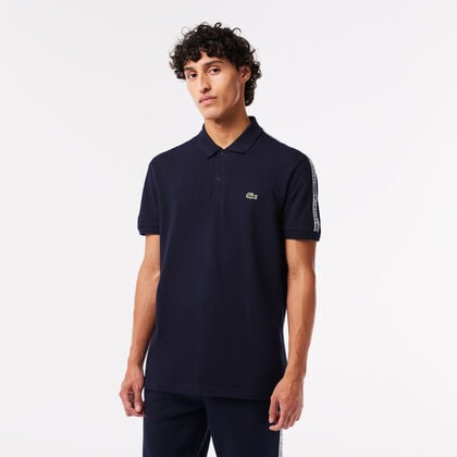 Regular Fit Logo Stripe Stretch Cotton Polo Shirt