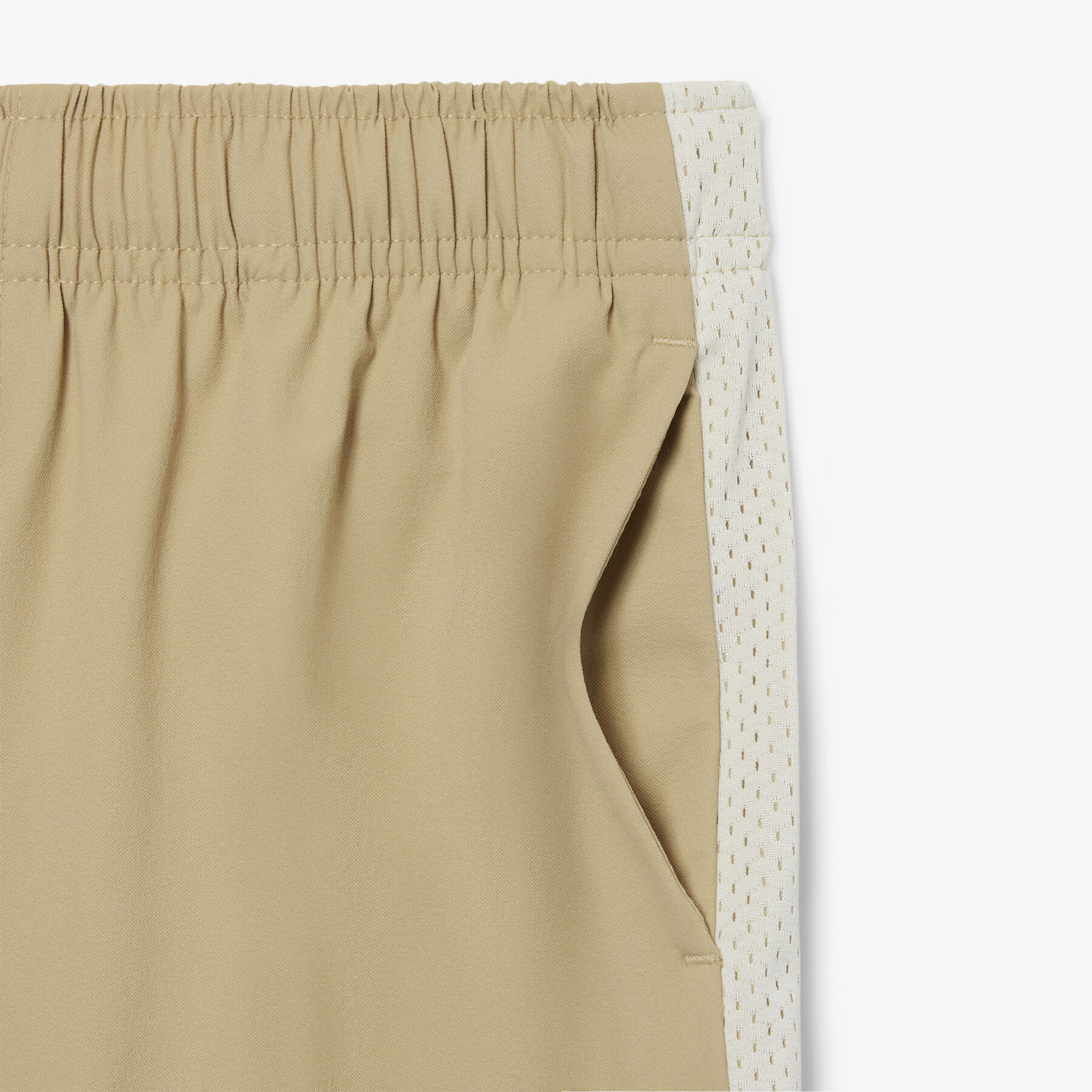 lacoste mesh panel taffeta shorts
