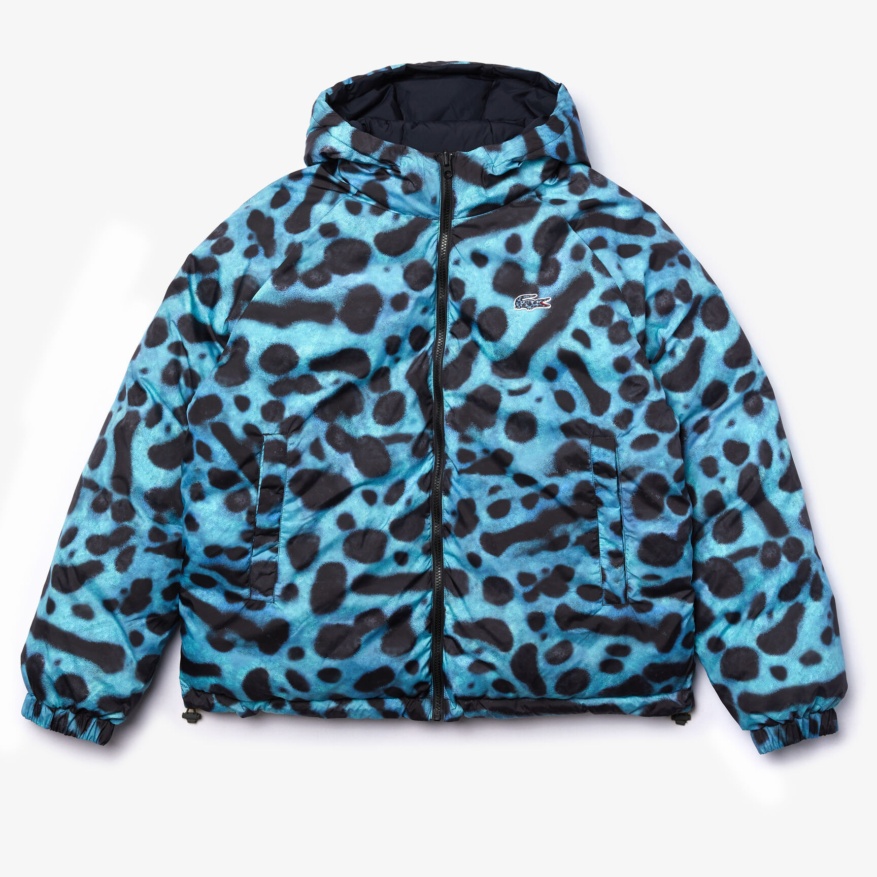 جاكيت مبطن بوجهين وسحّاب للرجال مجموعة Lacoste x National Geographic