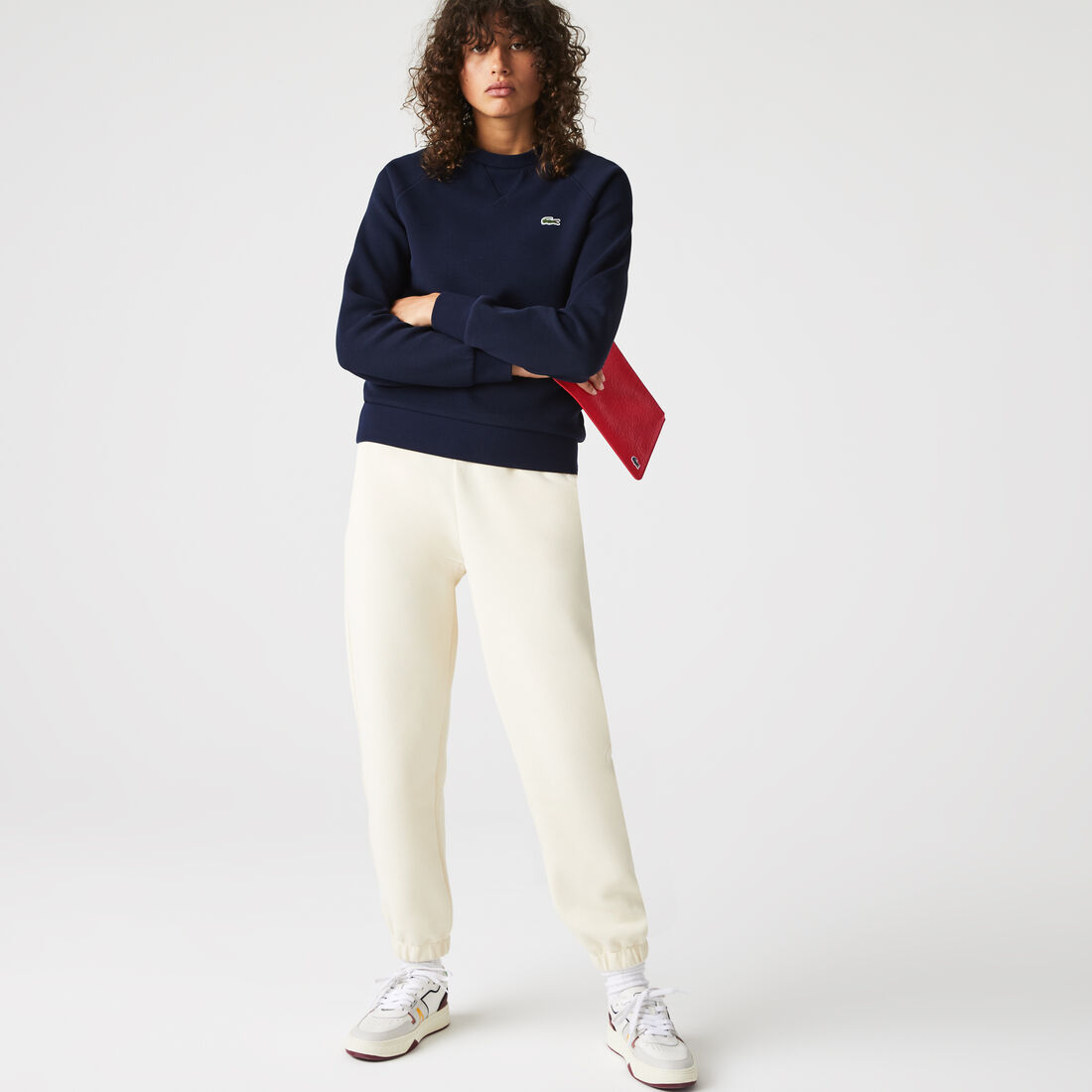 Women’s Lacoste Large Embossed Leather Zip Clutch Women’s Lacoste Large Embossed Leather Zip Clutch