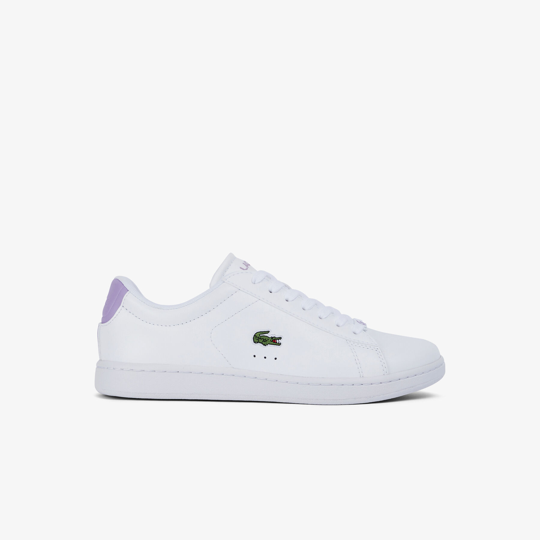 women s lacoste carnaby leather popped heel sneakers
